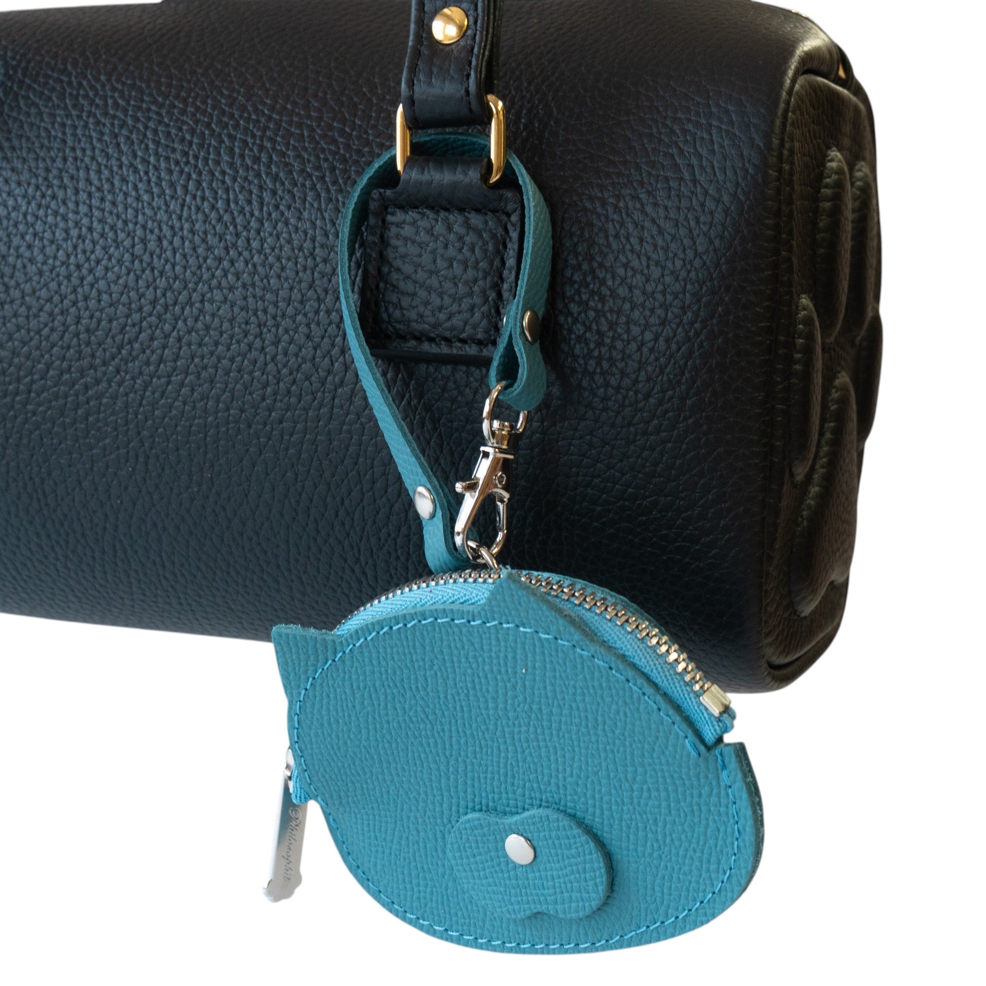 Nyan Face Coin Purse, Veau Epsom / Blue Jean