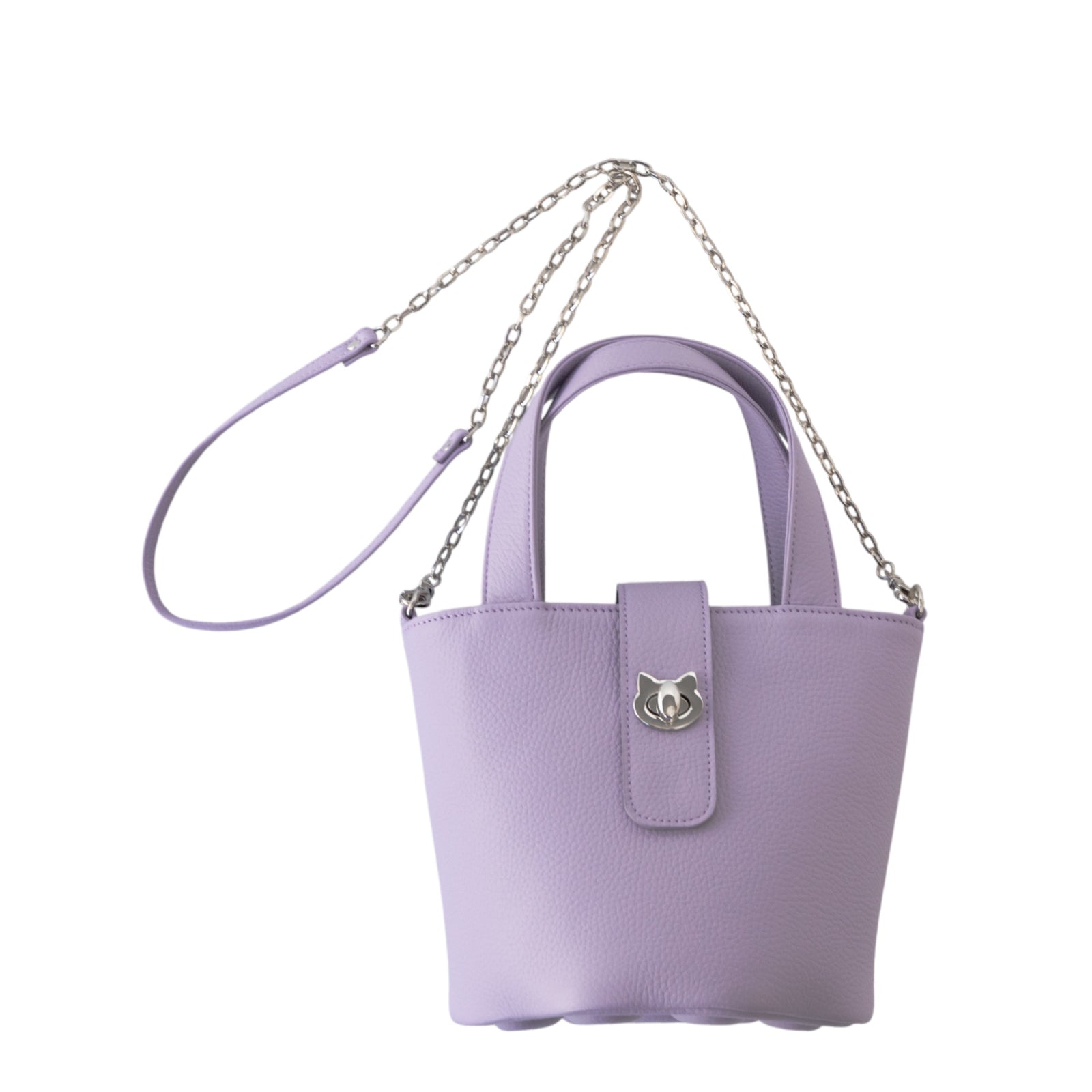 【3/20(金)20:00～ 数量限定】【さくらねこの日特別SET】チェーンショルダー付きミニバッグ・PAW  (パウ)   さくらねこチャームSET  / ラベンダー