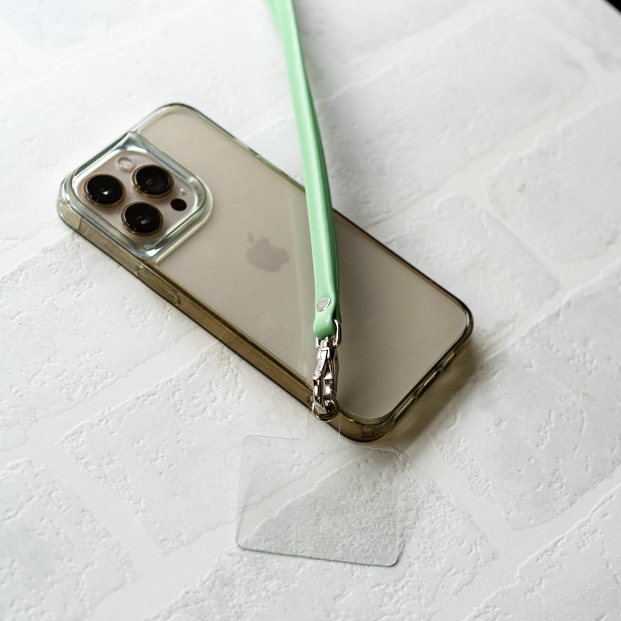 [6th Anniversary Special] Leather Smartphone Strap (+ Holder) Silver Metal Fittings / 90cm