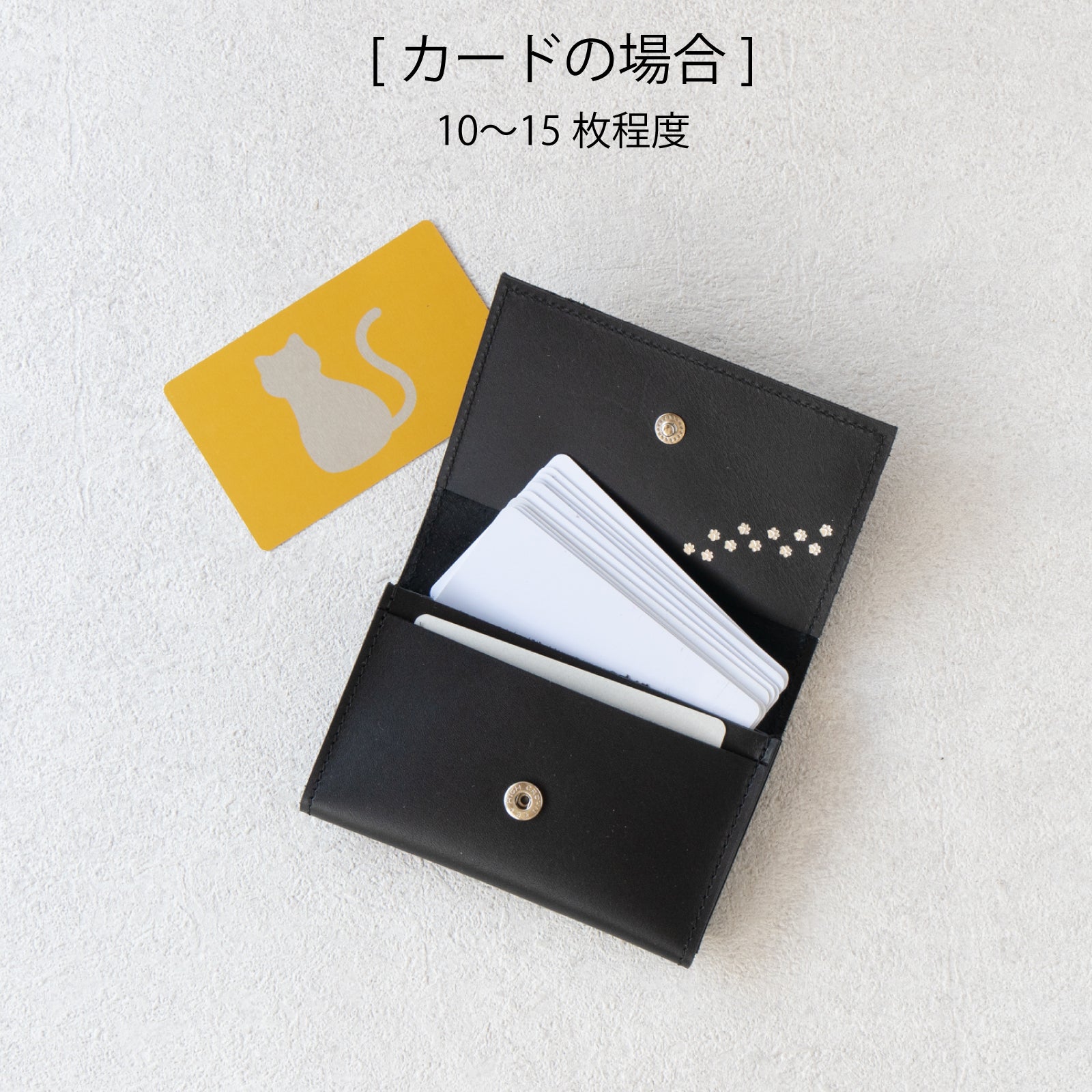 [1/22 (Wed) 1-day limited sale] Tomcat business card holder Kip leather / black