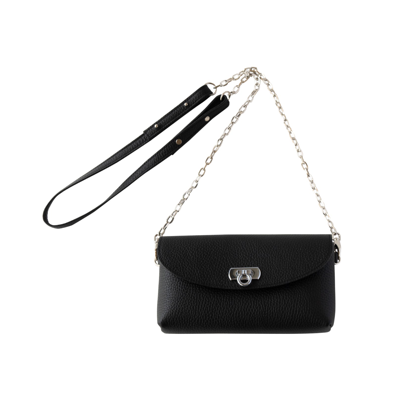 [Made to order 9/6 (Fri) - 9/16 (Mon)] Fleur Million Pochette Cuir Mache / Black 