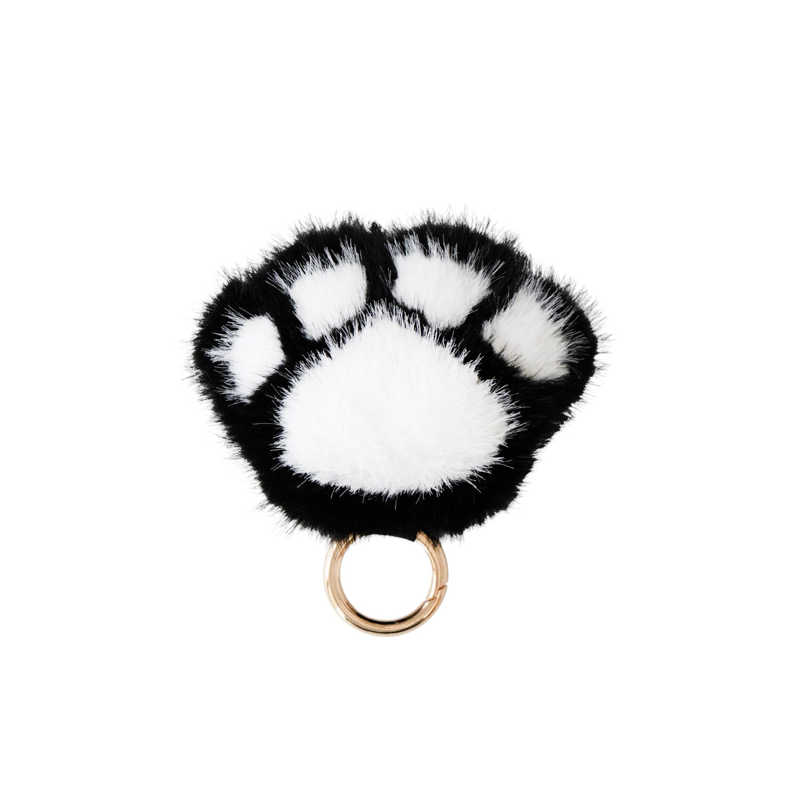 【12/7(日)22:00～ 26時間限定販売】もふもふBIG肉球チャーム  / ブラック×ホワイト