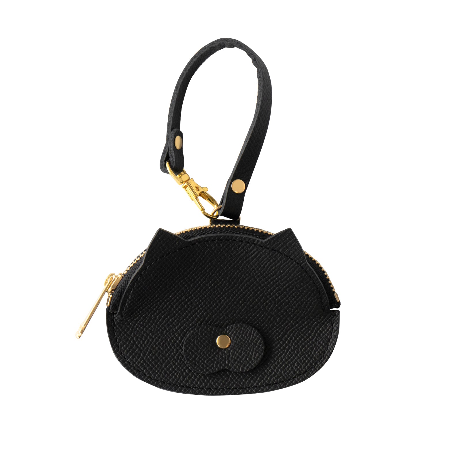 にゃんフェイスコインケース　キュイール・ミネルバ  /   ブラック