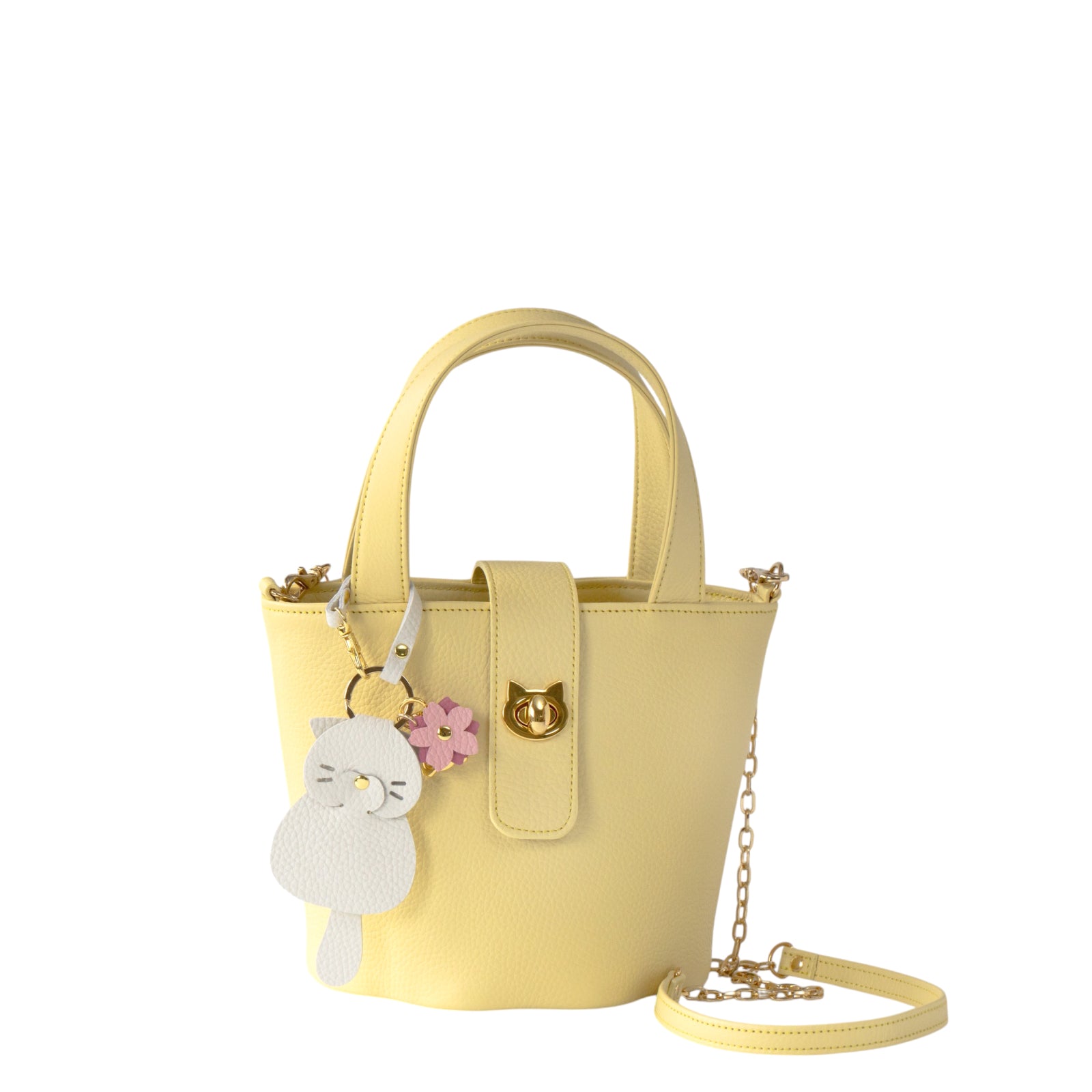 【3/20(金)20:00～ 数量限定】【さくらねこの日特別SET】　チェーンショルダー付きミニバッグ・PAW  (パウ)   さくらねこチャームSET  / ジョーヌプッサン