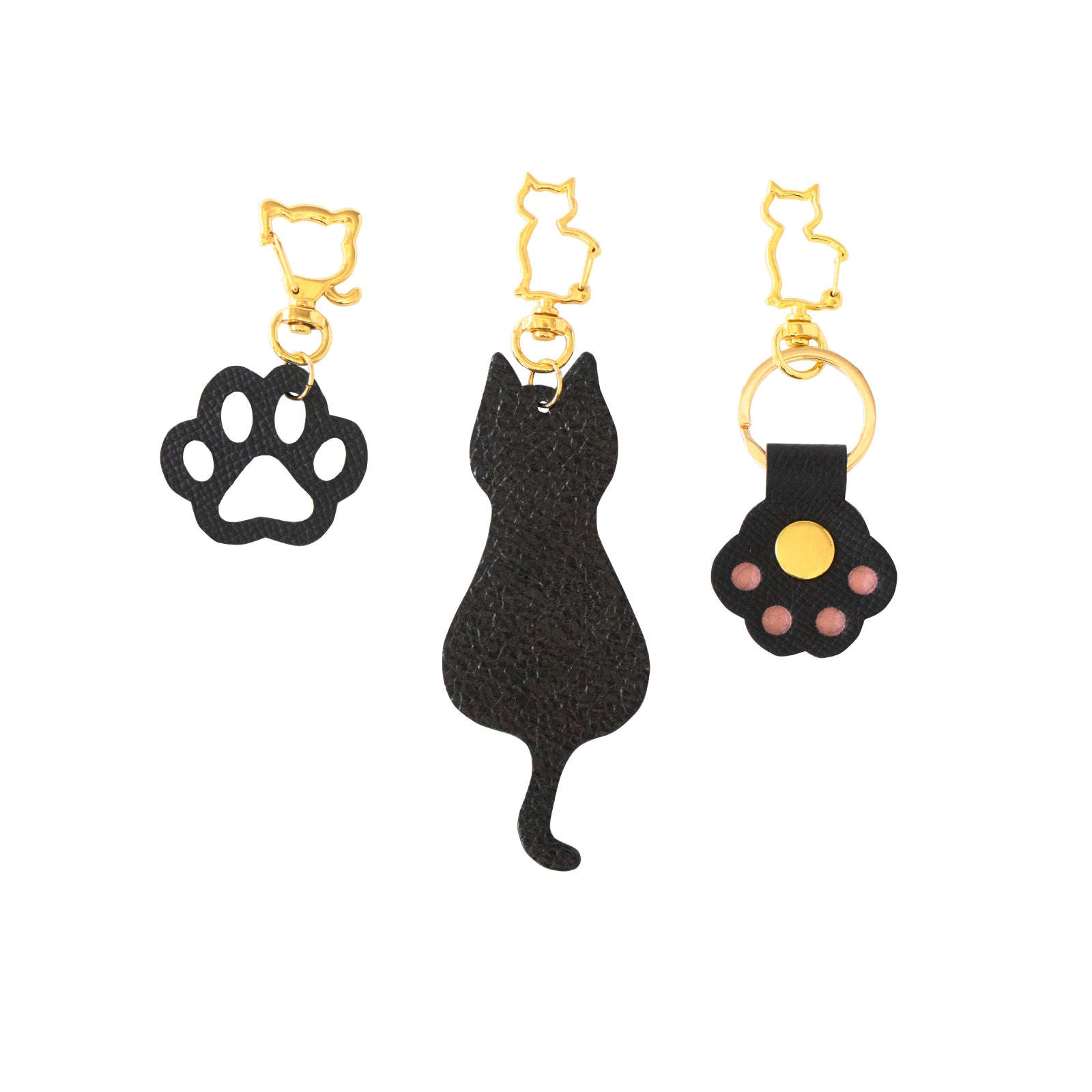 【数量限定】【期間限定：8/14(金)22:00〜17(月)】黒猫ニャーホルダー3点セット [選べる金具カラー]