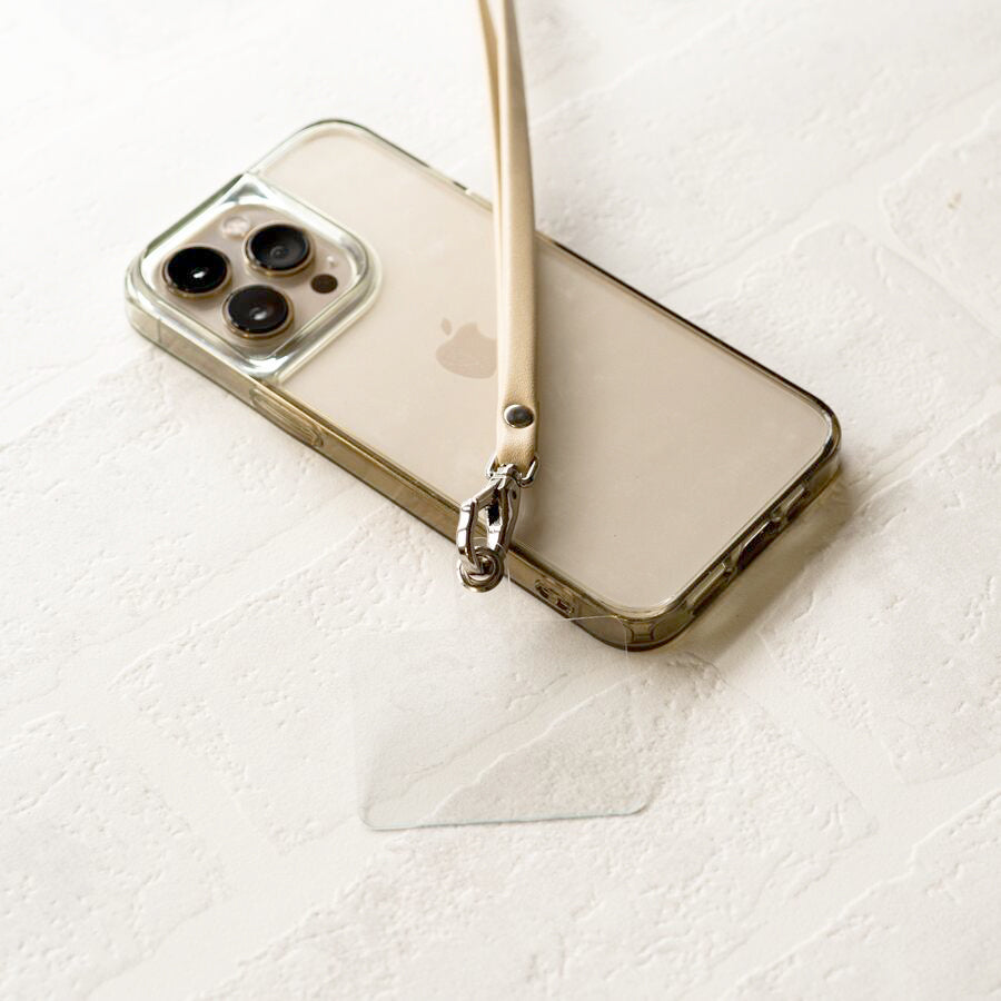 [6th Anniversary Sale] Leather Smartphone Strap (+ Holder) Silver Metal Fittings / 134cm