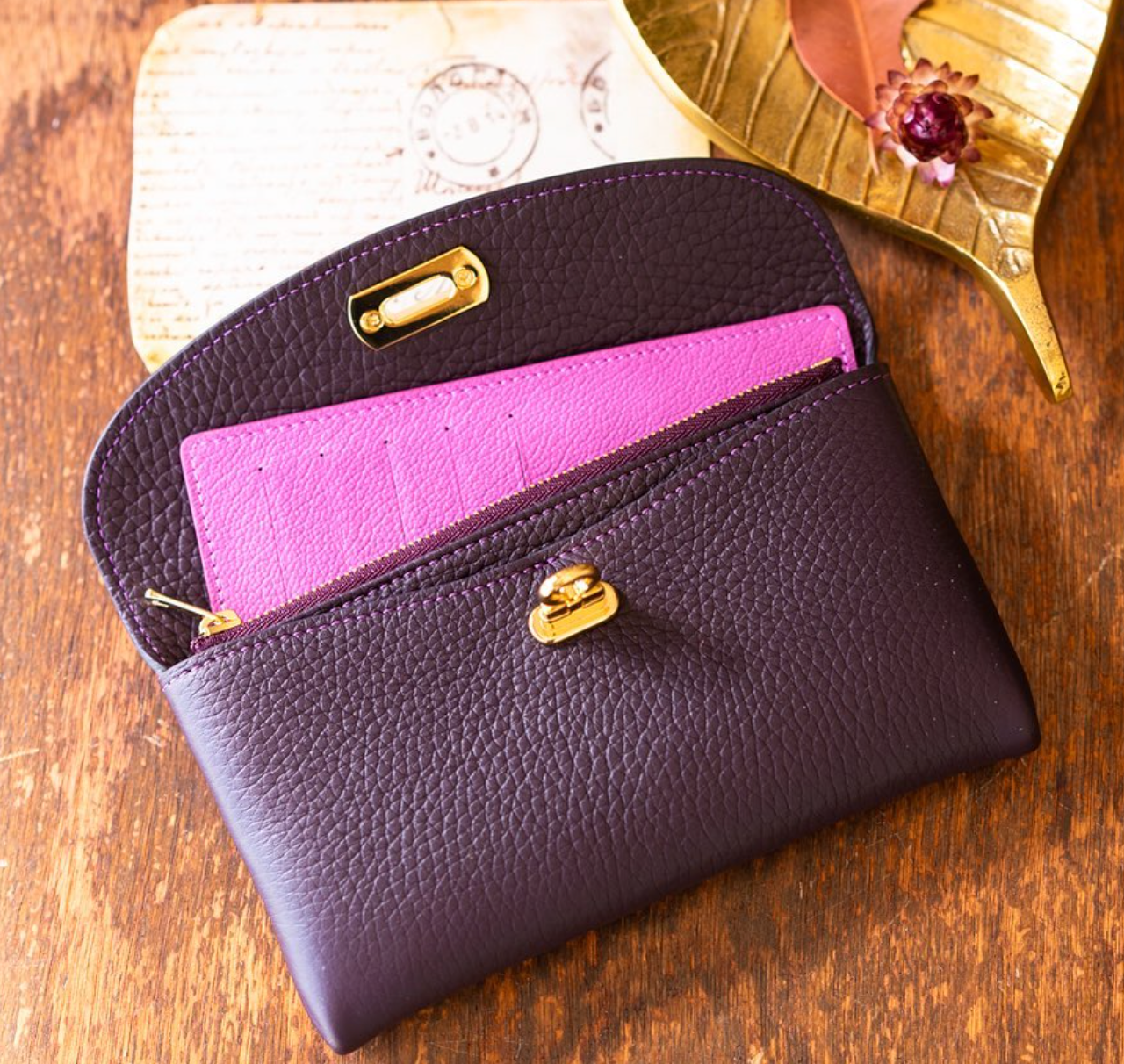 [Ordered by Chiaki] Leather flap long wallet &amp; inner card case