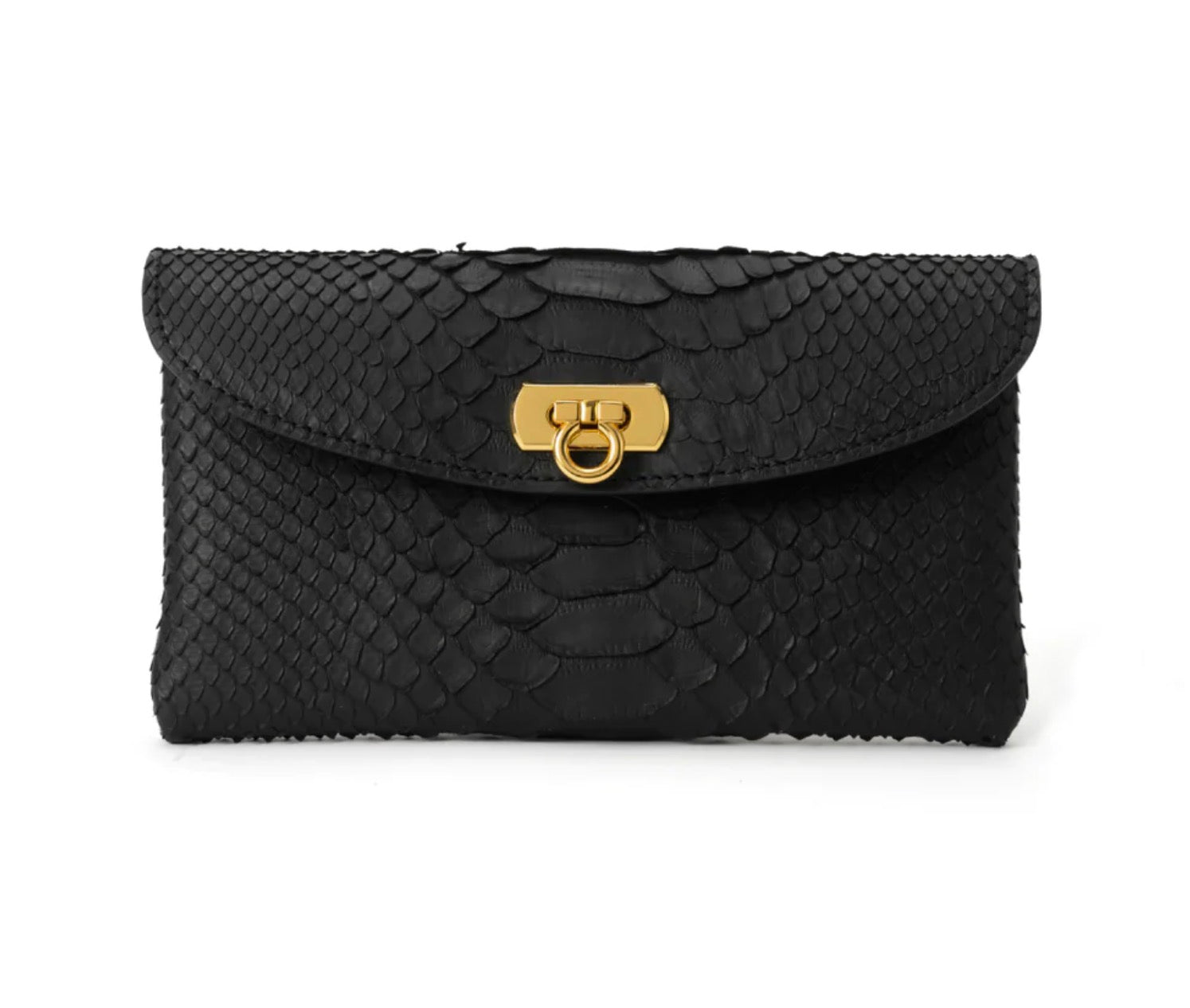 [Ordered by Haruna] Flap Wallet Fleur Long Python/Black