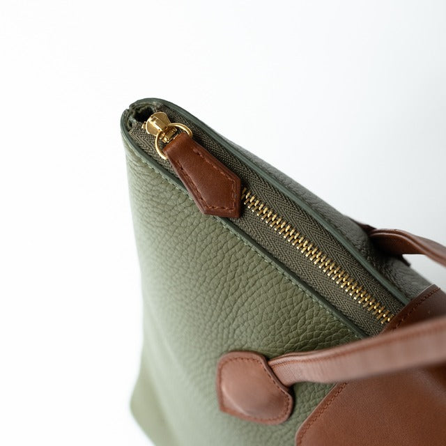 [6th Anniversary Sale] [Special Offer] Crochet A4 Tote Cuir Mache/Olive
