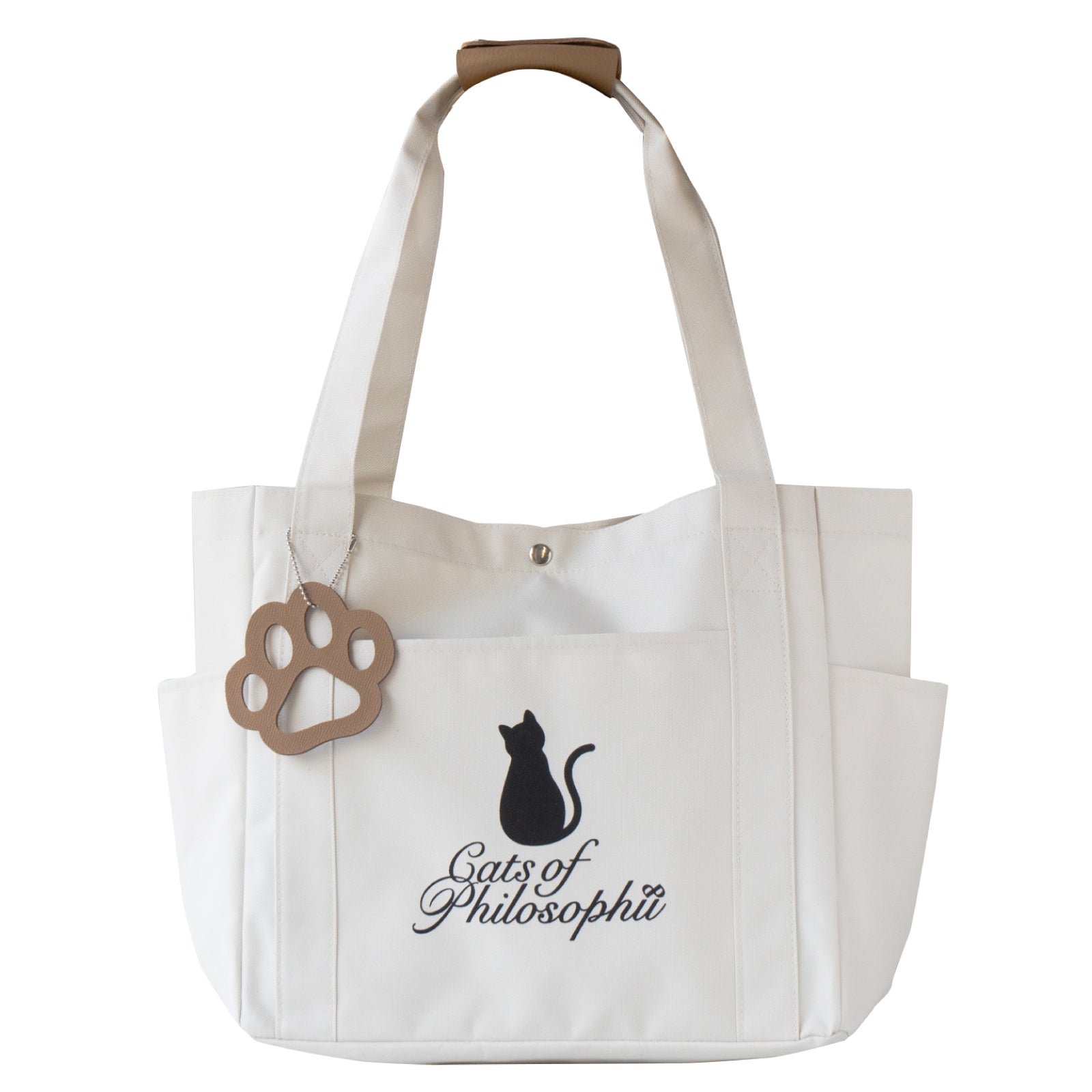 【8月限定・にゃつまつり】【数量限定】保護猫チャリティー ロゴトート  /  オフホワイト