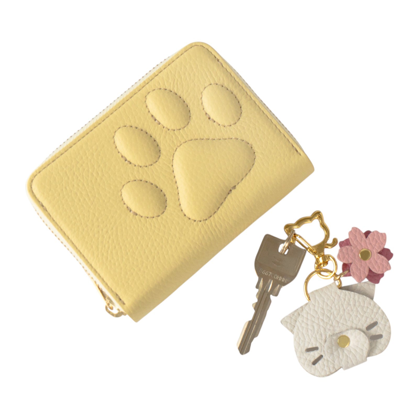 【3/20(金)20:00～ 数量限定】【さくらねこの日特別SET】PAWラウンドファスナーミドル財布    さくらねこチャームSET  /  ジョーヌプッサン