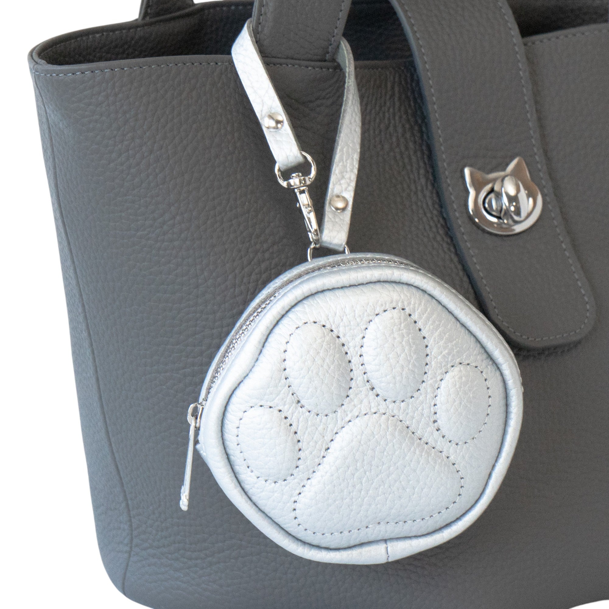 PAW Charm Pouch Cuir Mash / Silver