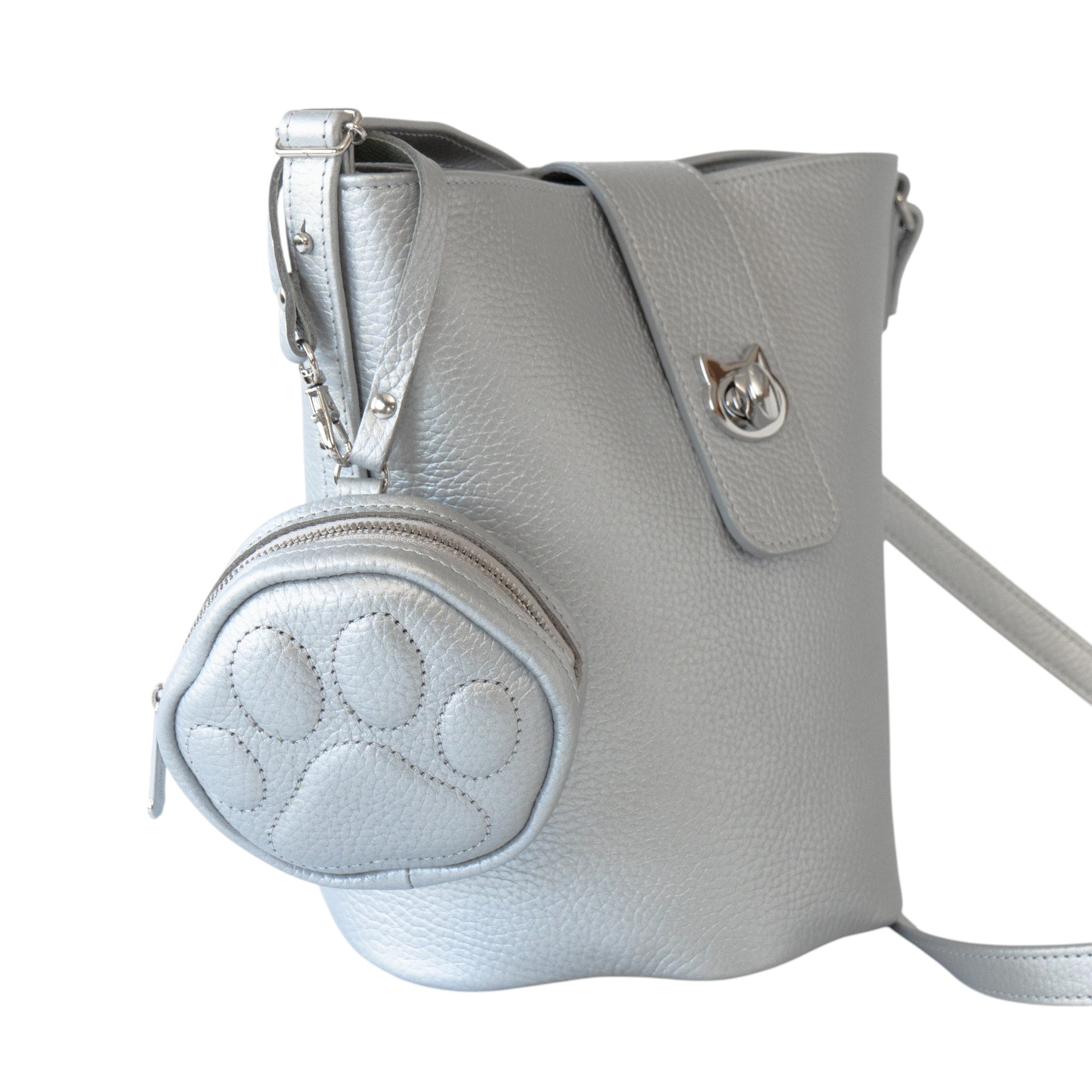 PAW Charm Pouch Cuir Mash / Silver