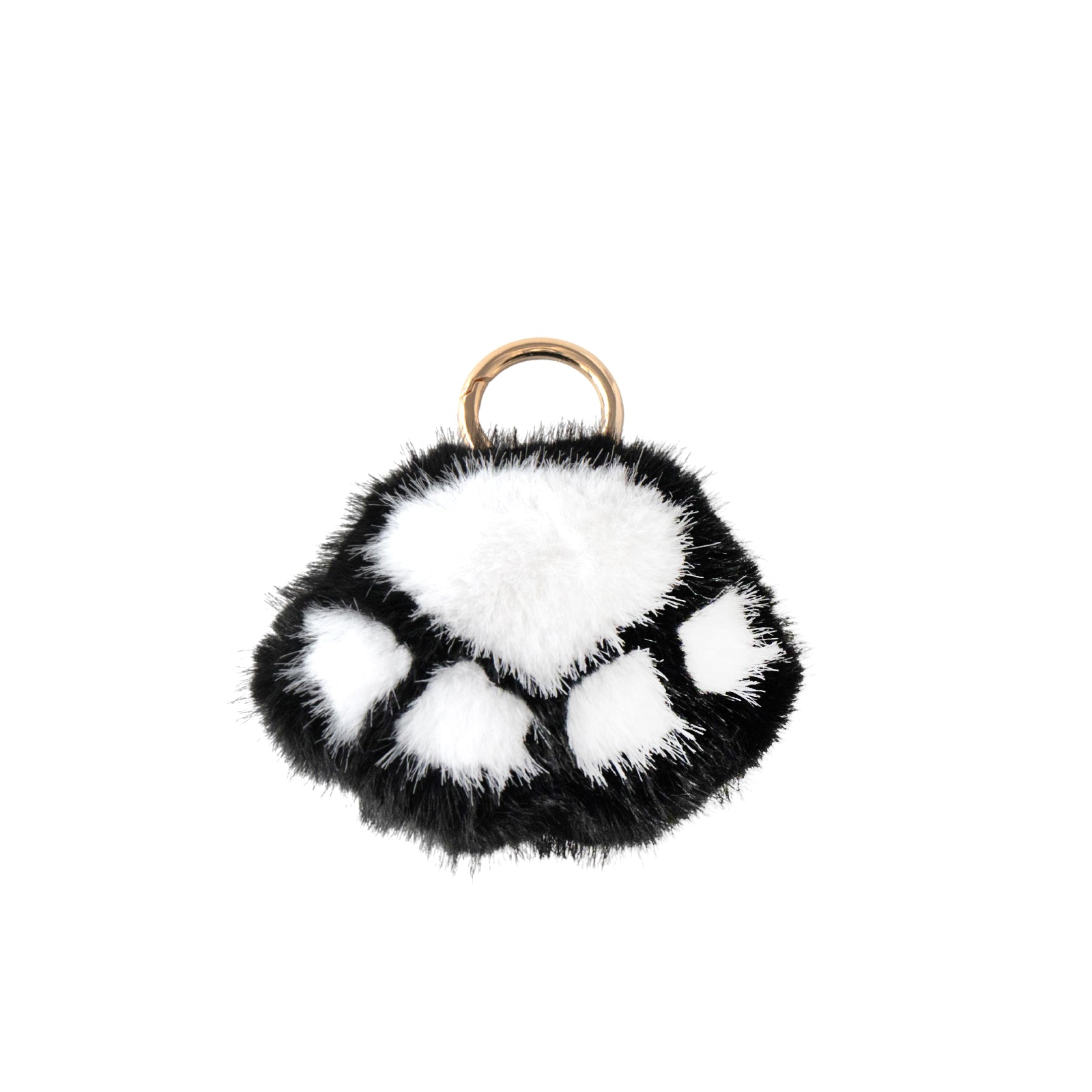 【12/7(日)22:00～ 26時間限定販売】もふもふBIG肉球チャーム  / ブラック×ホワイト