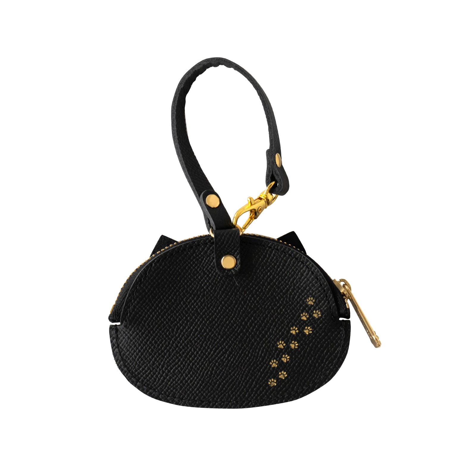 にゃんフェイスコインケース　キュイール・ミネルバ  /   ブラック