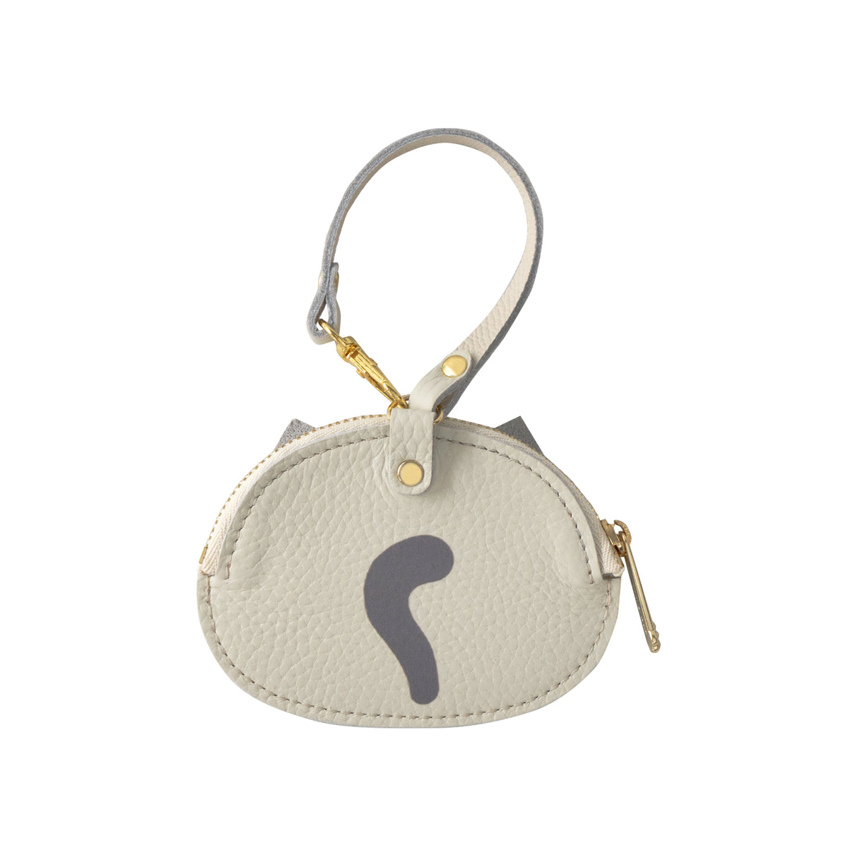 [Made-to-order: 10/23 (Fri) 22:00 - 26 (Mon)] Printed Cat Face Coin Case / Hachiware (Grey)