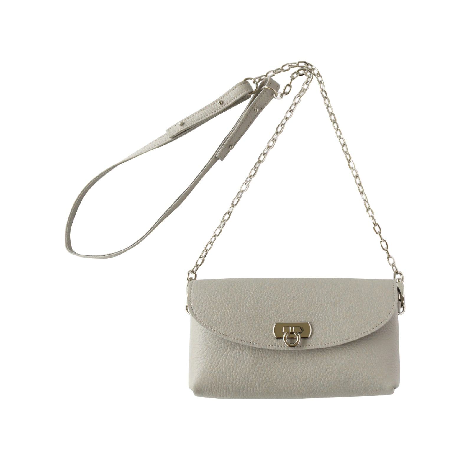 [Made to order from 9/6 (Fri) to 9/16 (Mon)] Fleur Million Pochette Cuir Mache / Light Gray 