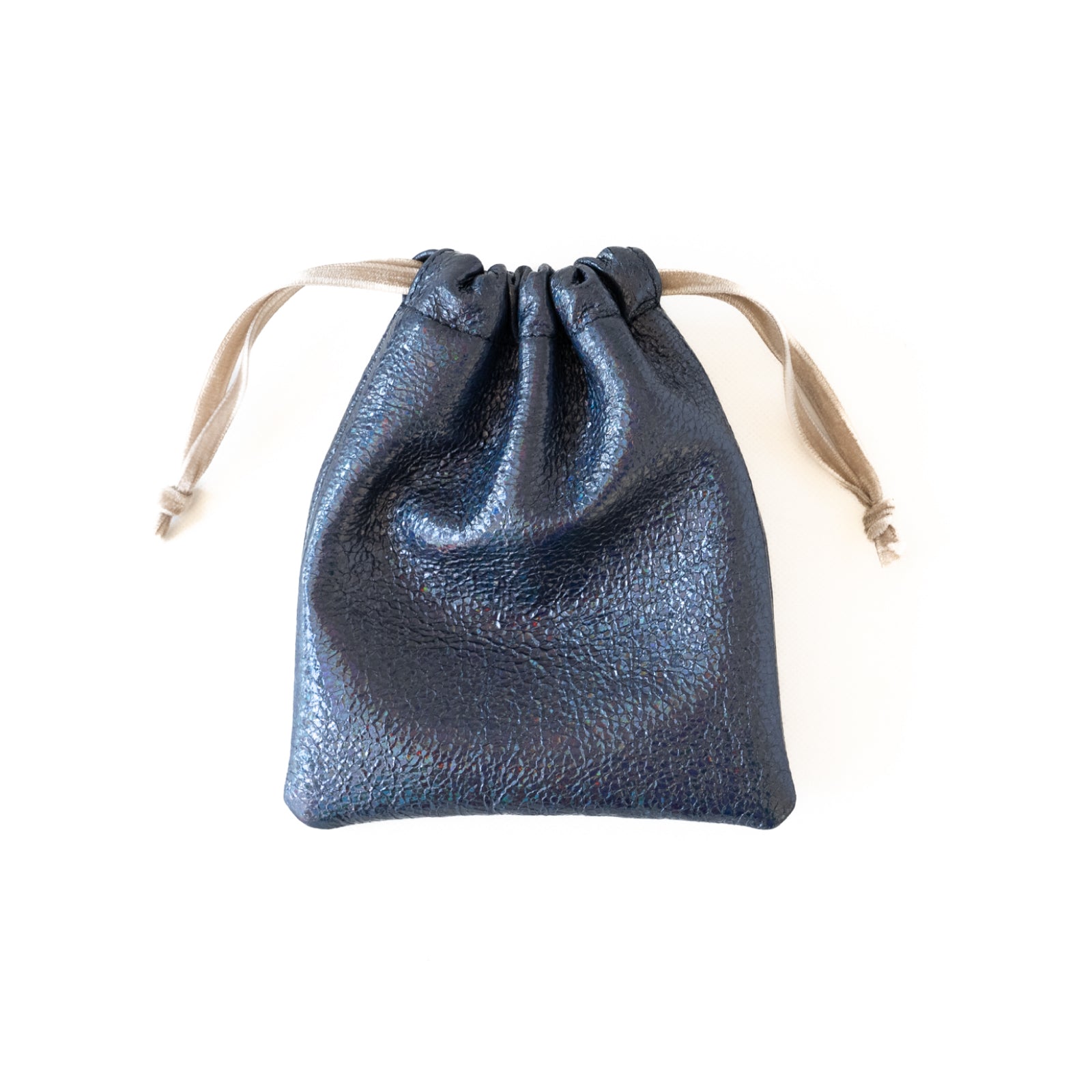 Mini drawstring pouch prism leather