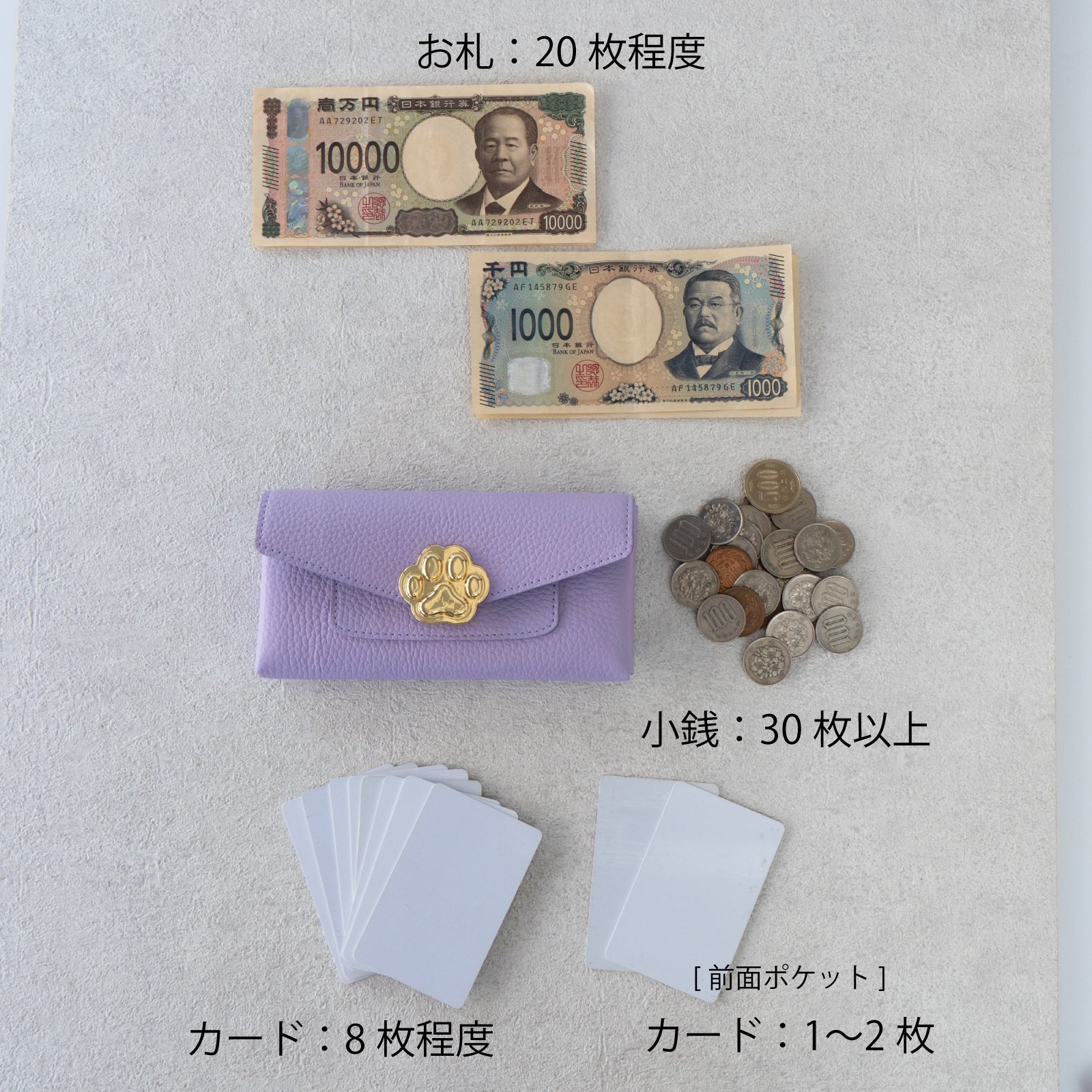 【数量限定】【受注生産：9/4(金)22:00〜6(日)】小さなレザーフラップ長財布・ミャウヴェル　トリヨンクレマンス  /  ギモーヴ