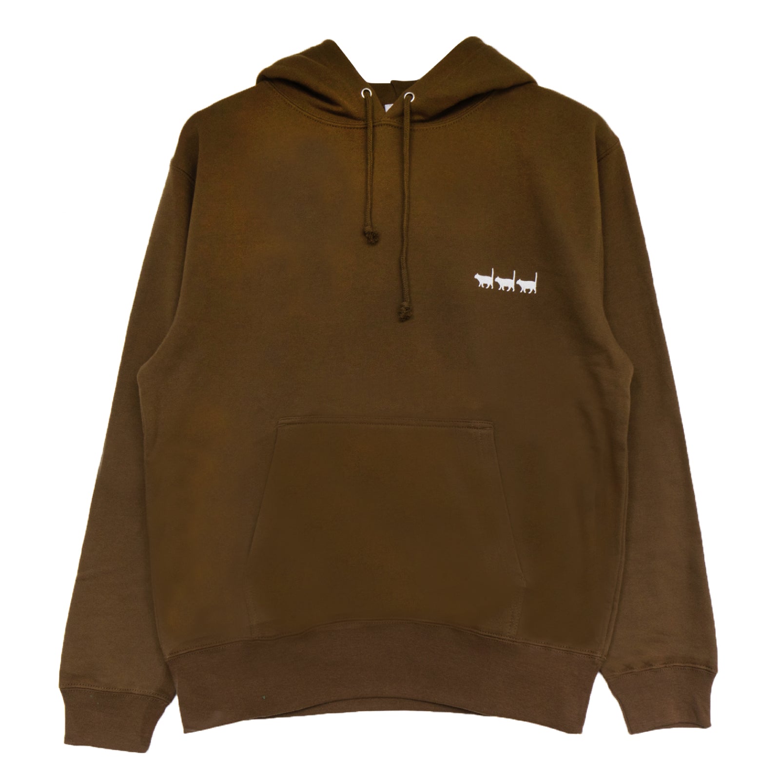 Cat print hoodie / brown