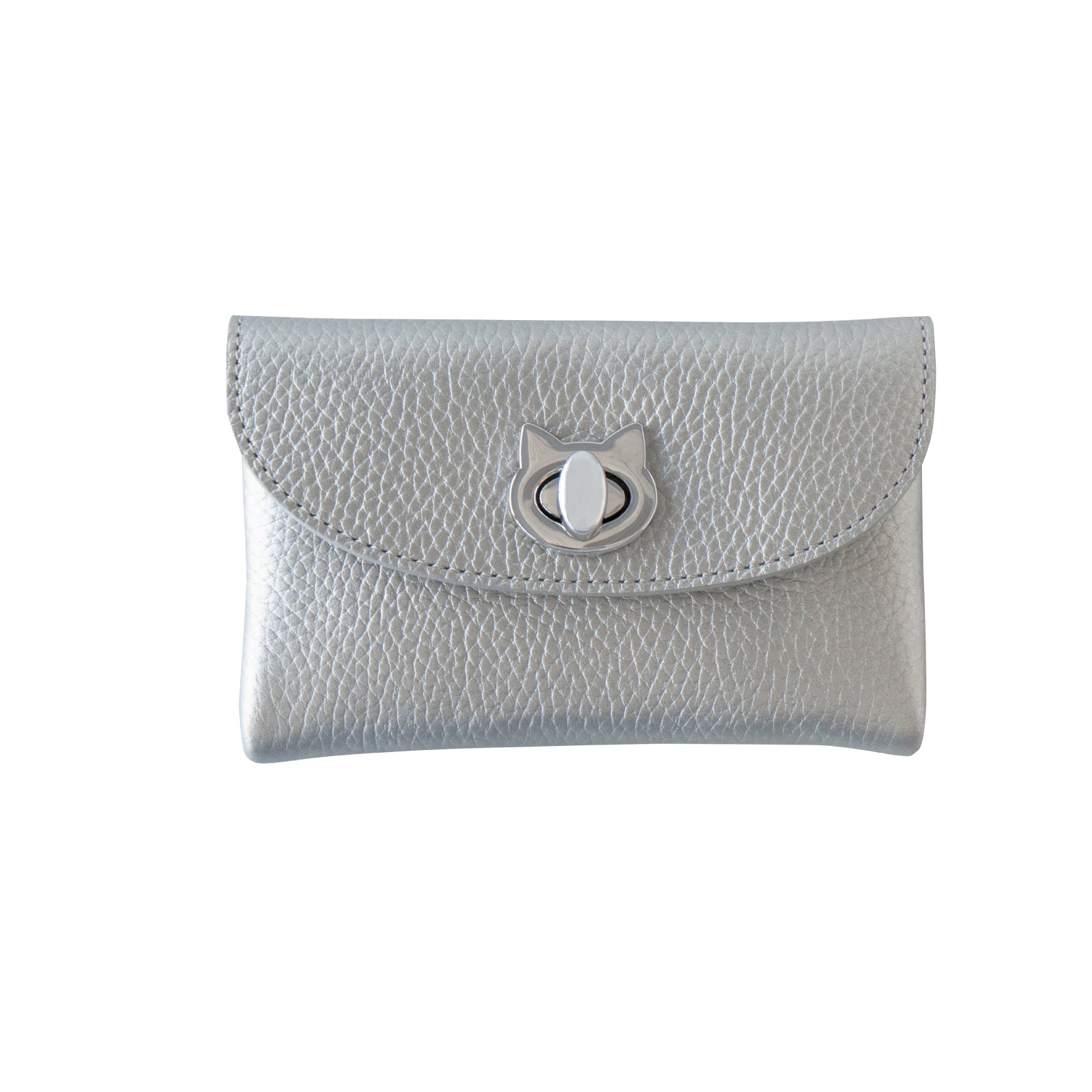 フラップウォレット・フルーニャ ミディアム　キュイール・マッシュ / シルバー