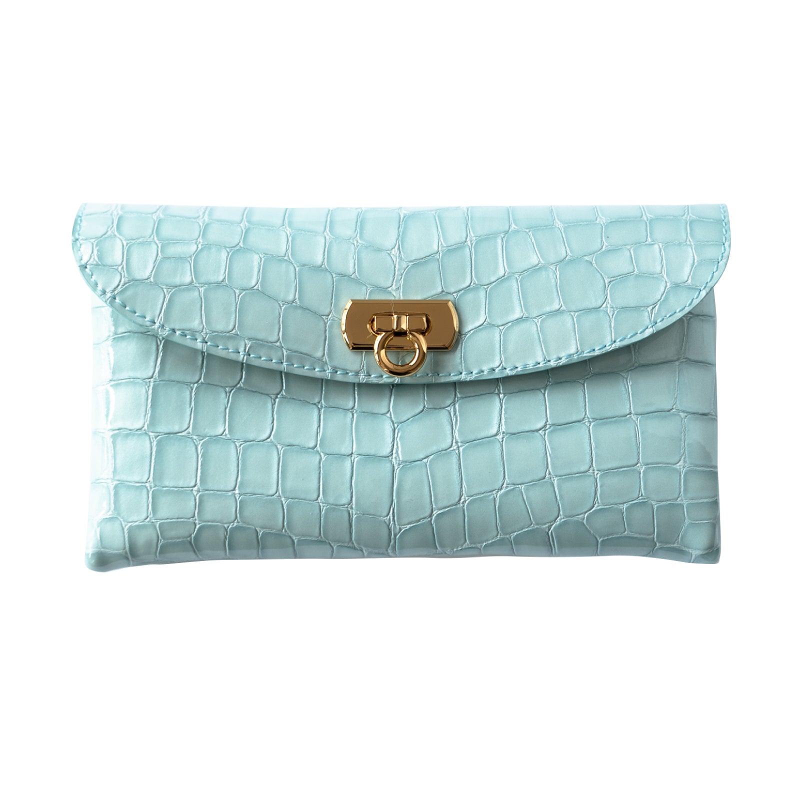 Flap Wallet Fleur Long Chromer Leather / Ice Blue