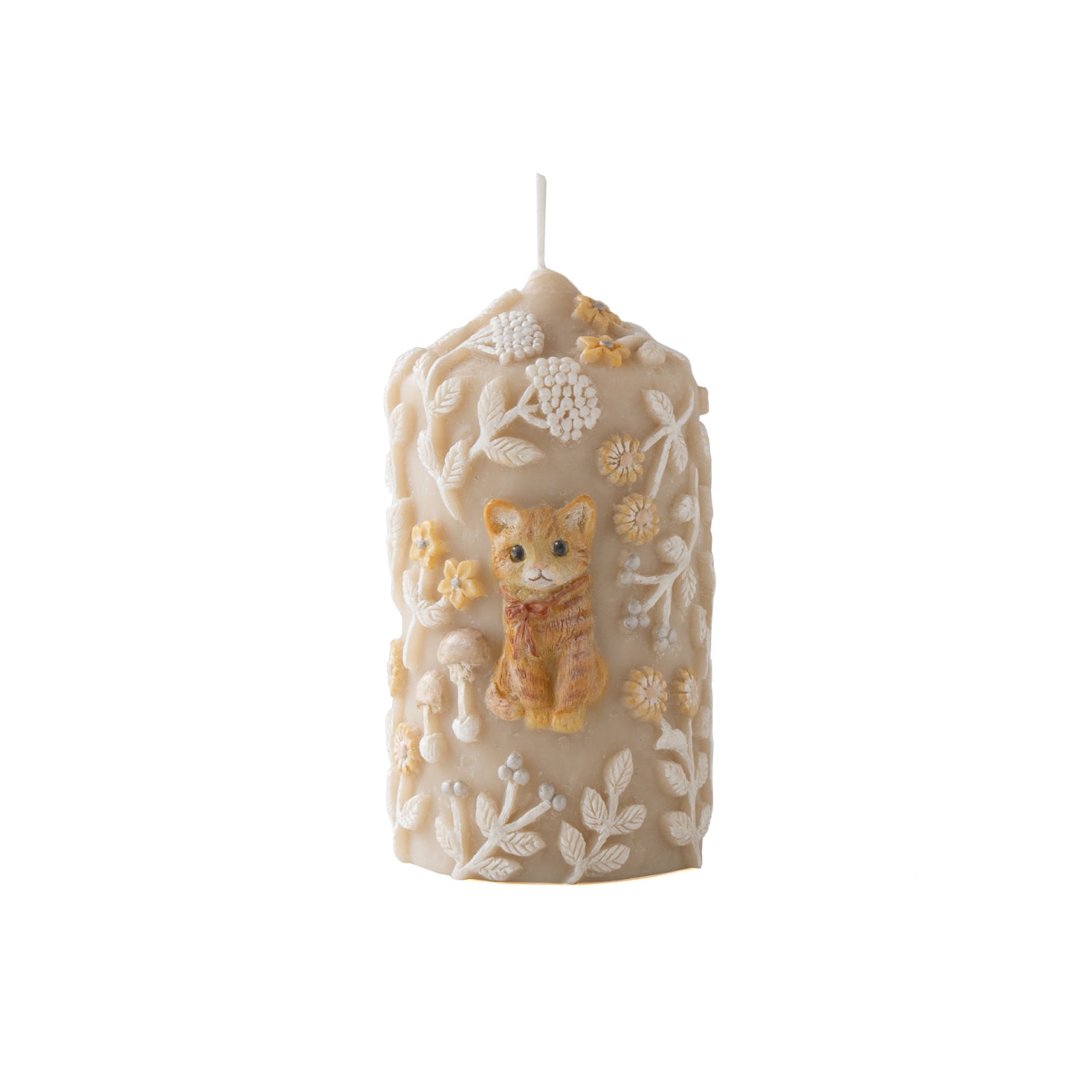 [10/22 (Tue) 1-day only, pre-order sale] [Limited quantity] SLOWEL CANDLE Relief candle "Happy cat" / Brown