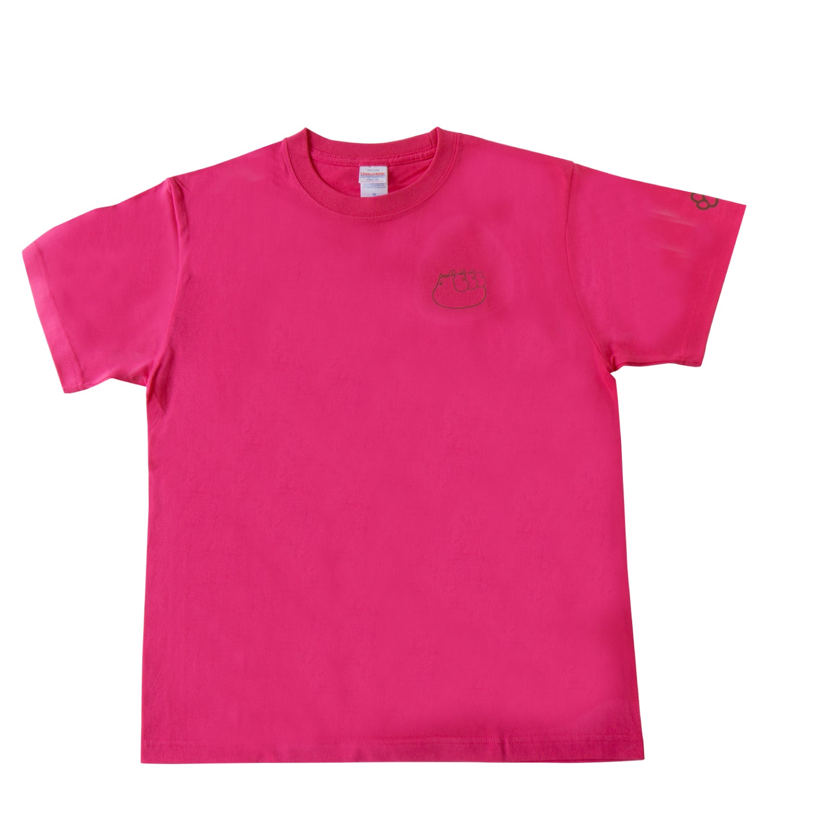 [8/22 (Thu) One-day only, made-to-order sale] Cat print T-shirt [brown tabby parent and child] / pink