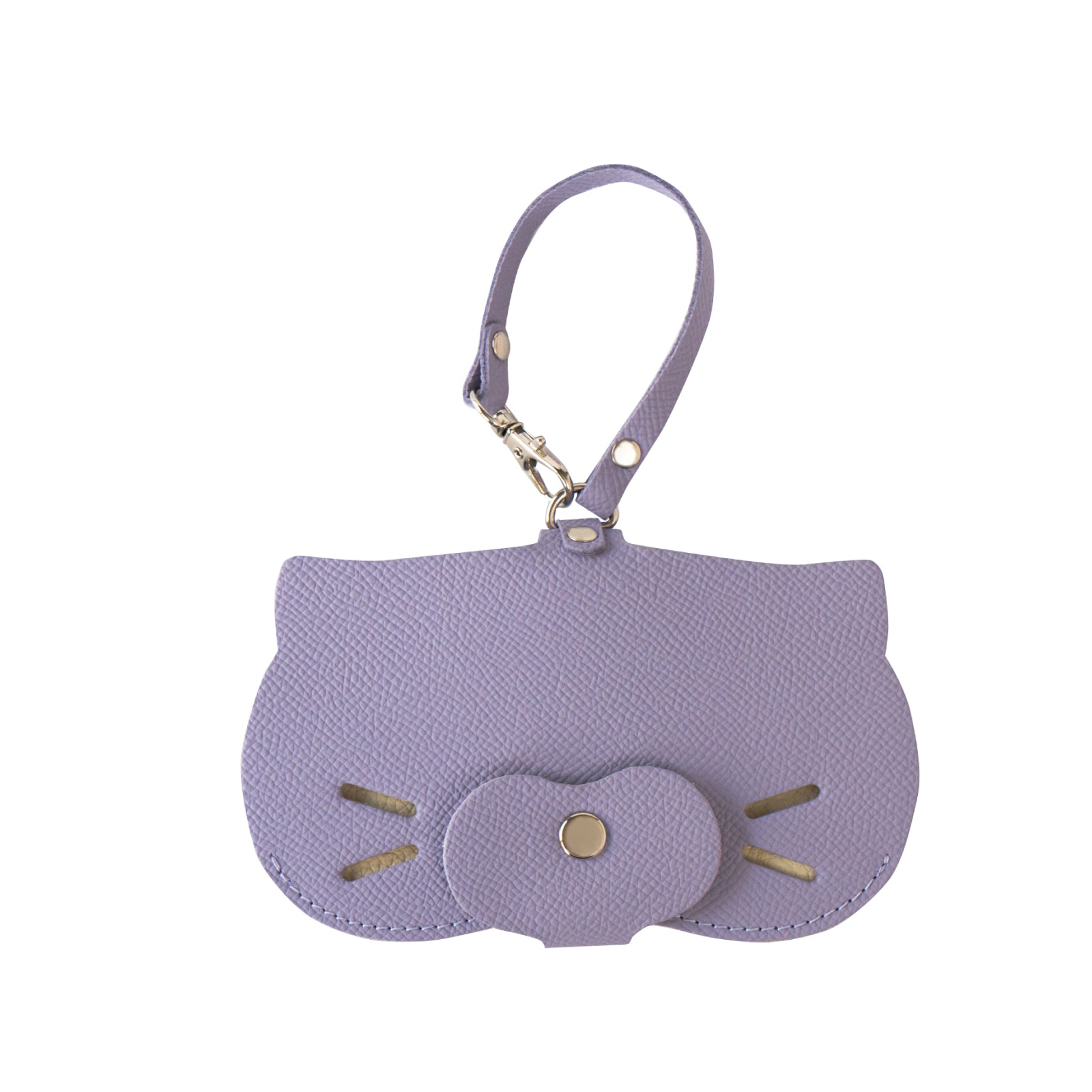にゃんフェイス めがねケース   キュイール・ミネルバ  /  ラベンダー