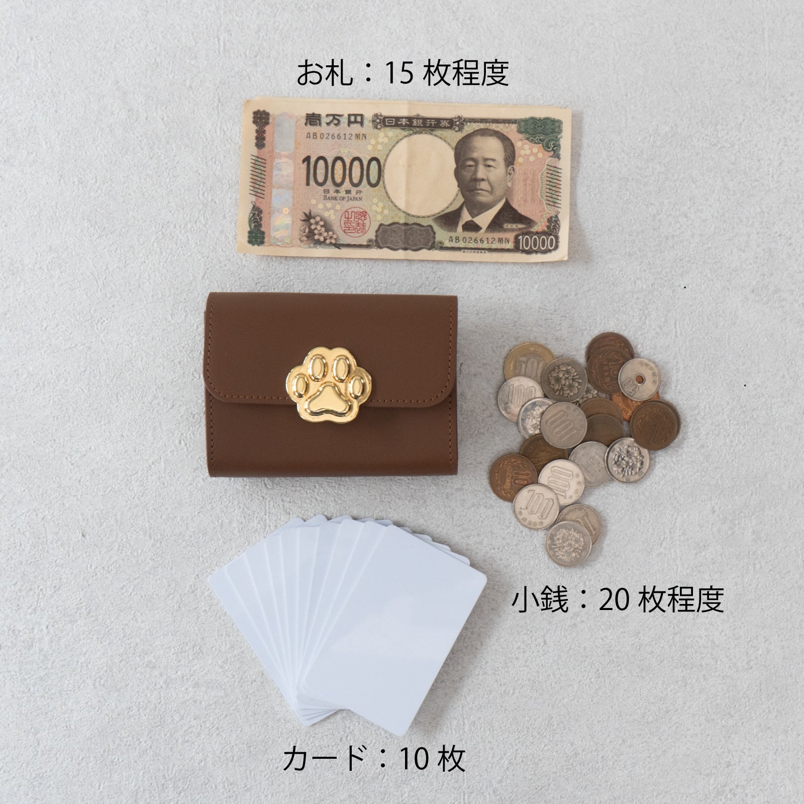 [Early Bird Discount Available] [Made to Order: June 5 (Fri) 10:00 PM - June 14 (Sun)] PAW Plate Mid-Wallet / Camel