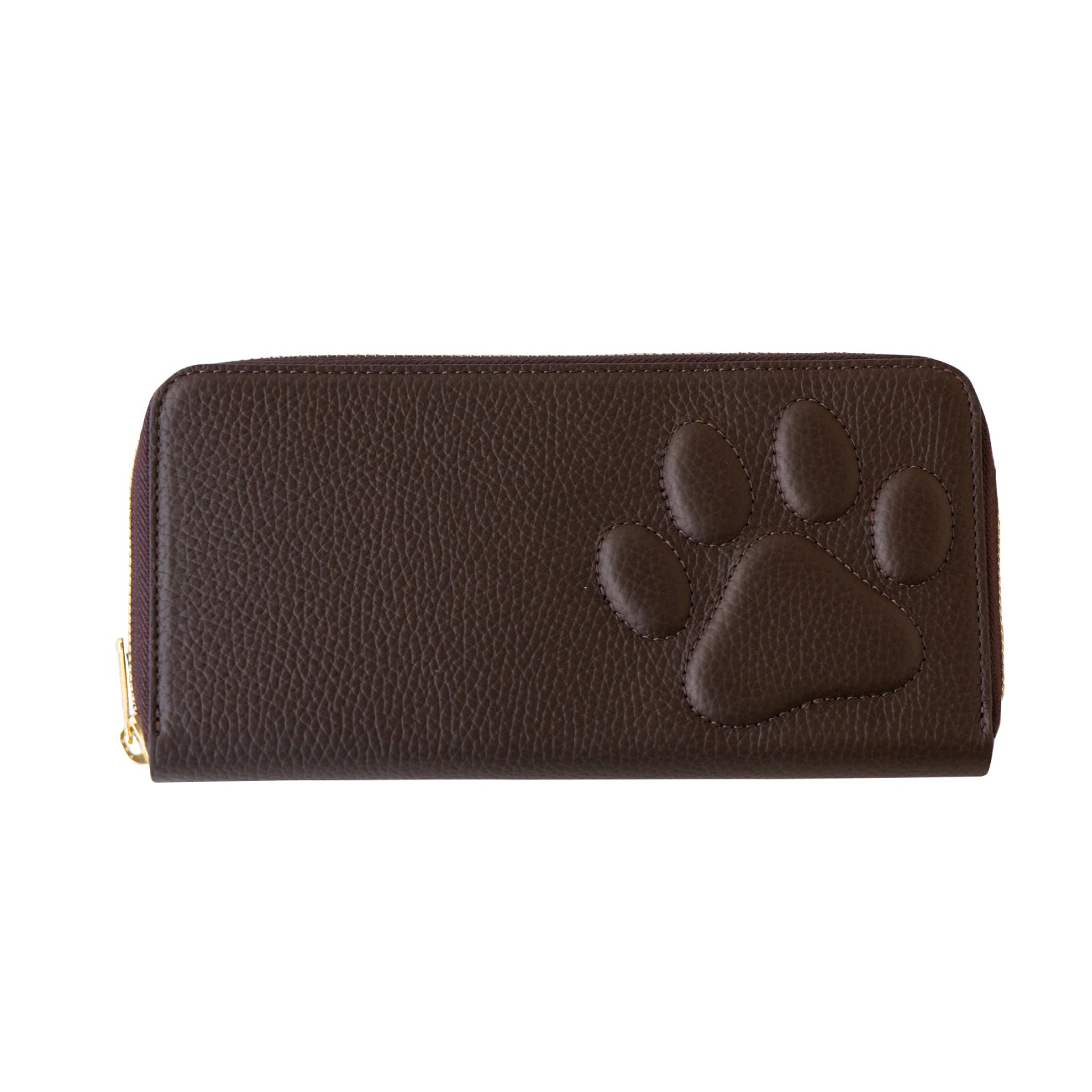 【9/7(日)22:00～ 26時間限定販売】【数量限定】PAWラウンドファスナー長財布   キュイール・マッシュ  /  チョコ