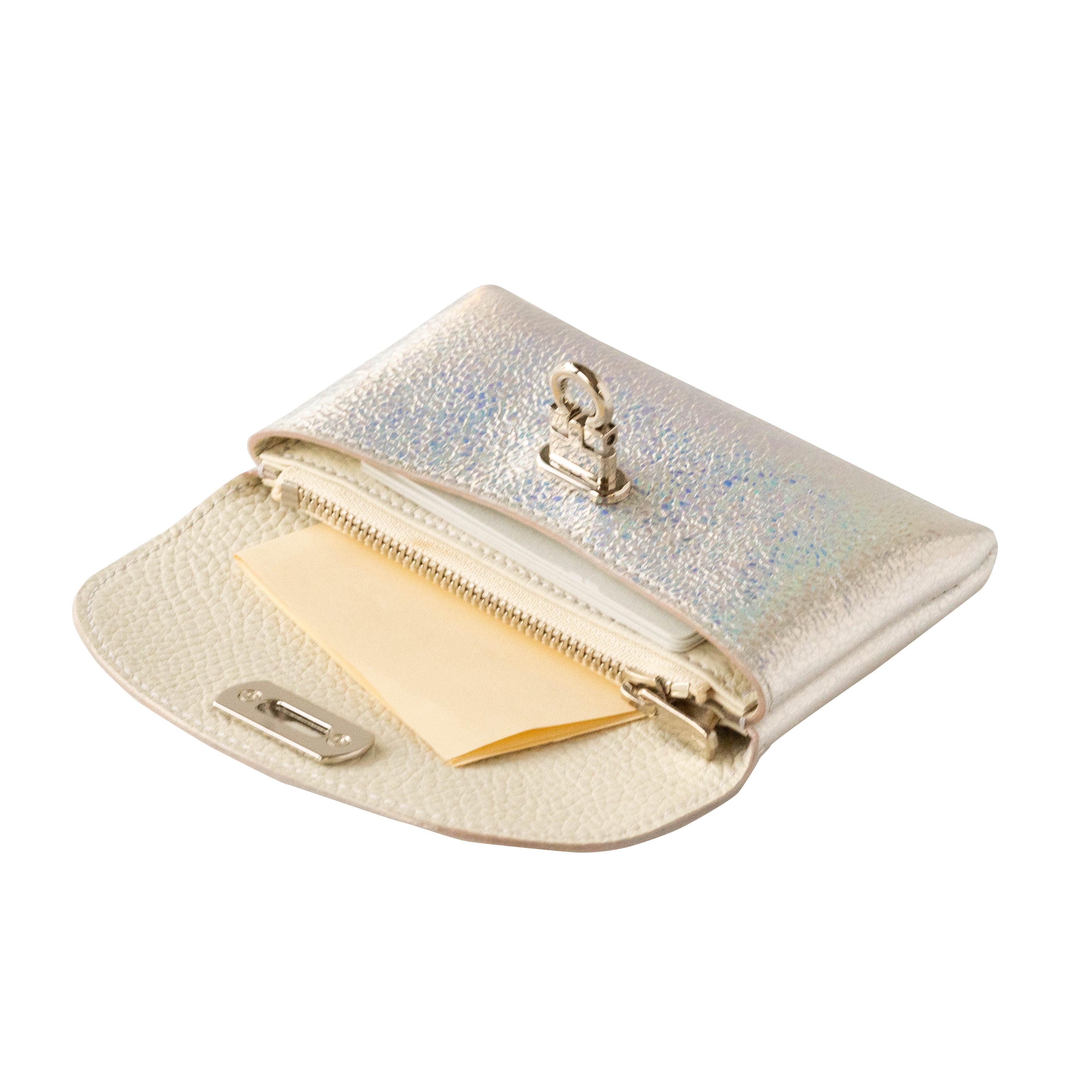 Leather flap middle wallet / Prism leather