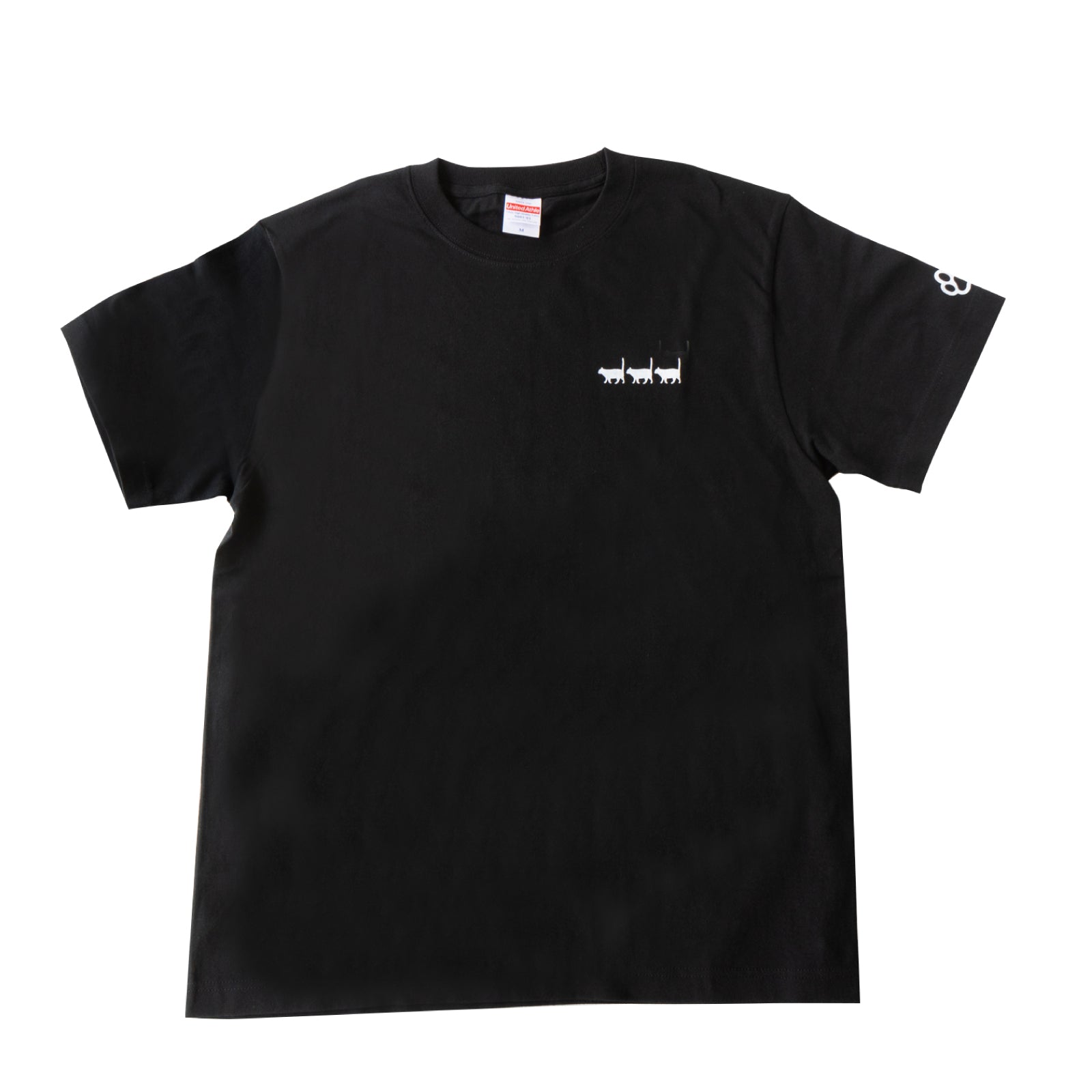 猫プリントTシャツ [白猫の行進] / ブラック -Philosophii <