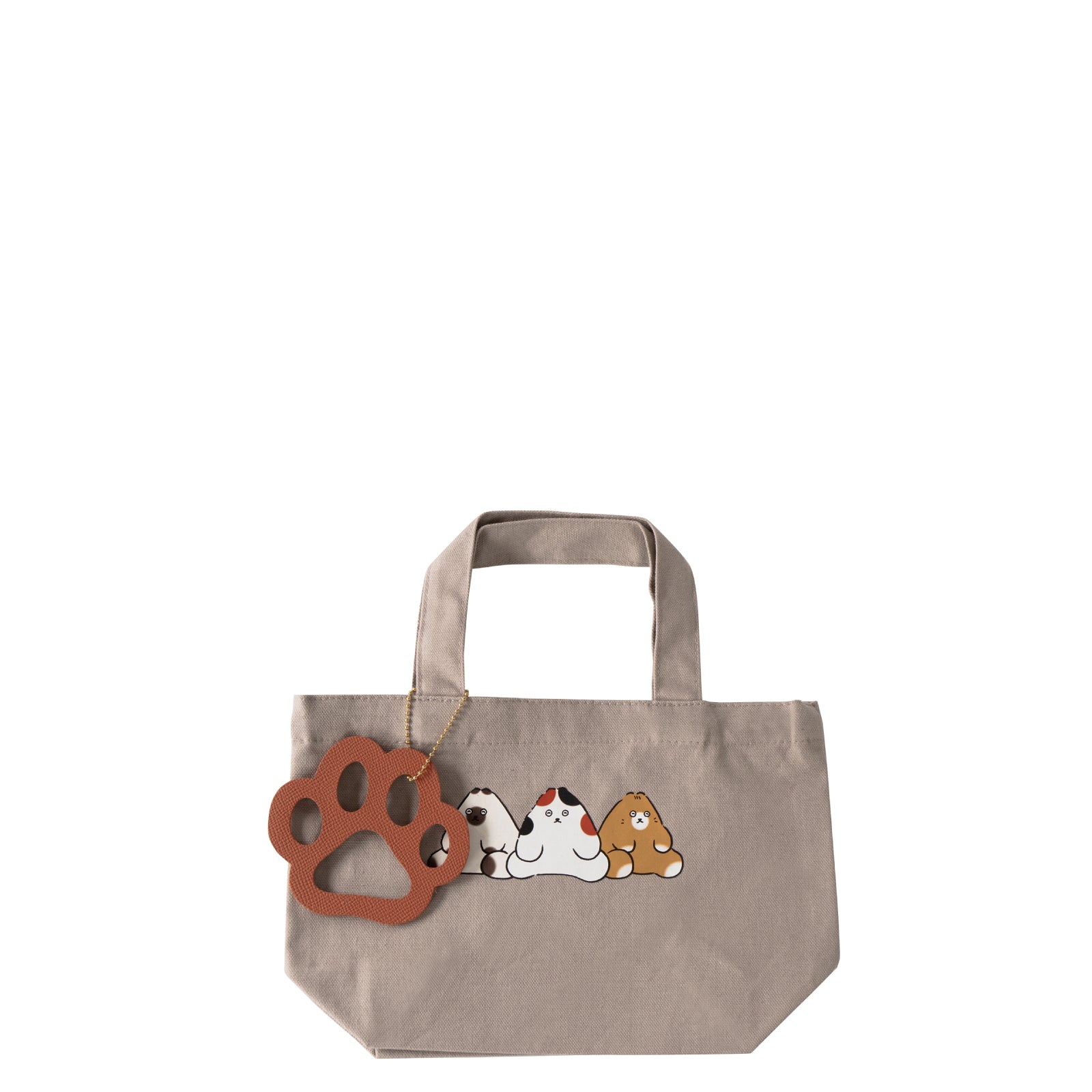 【期間限定：3月20日(金)22:00～22日(日)】にゃんぺんトートバッグ・S  [仲良し3にゃんぺんず]  /  グレージュ