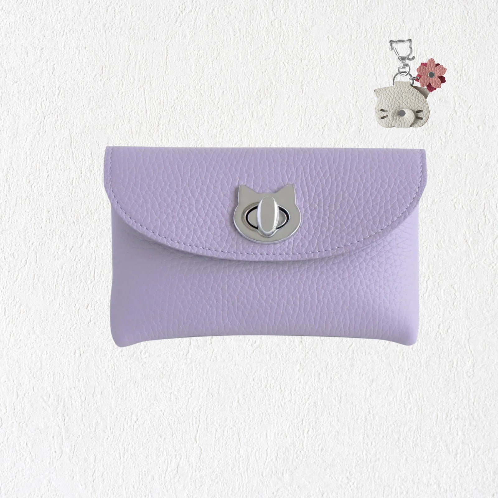 【3/20(金)20:00～ 数量限定】【さくらねこの日特別SET】フラップウォレット・フルーニャ ロング    さくらねこチャームSET / ラベンダー