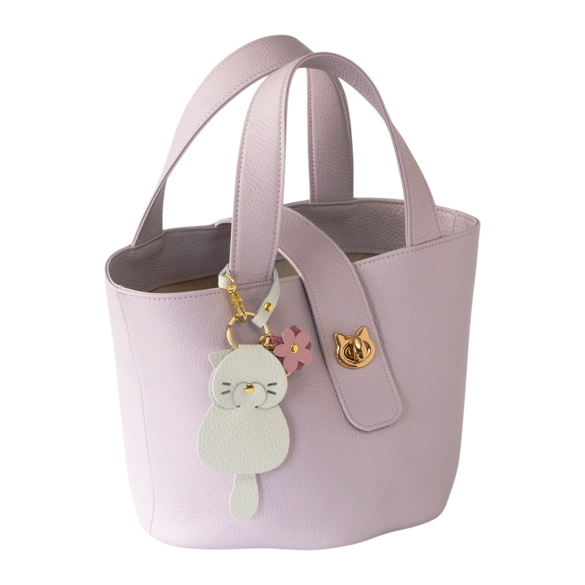 【3/20(金)20:00～ 数量限定】【さくらねこの日特別SET】バケットバッグ  PAW (パウ)   さくらねこチャームSET  モーヴシルヴェスティン