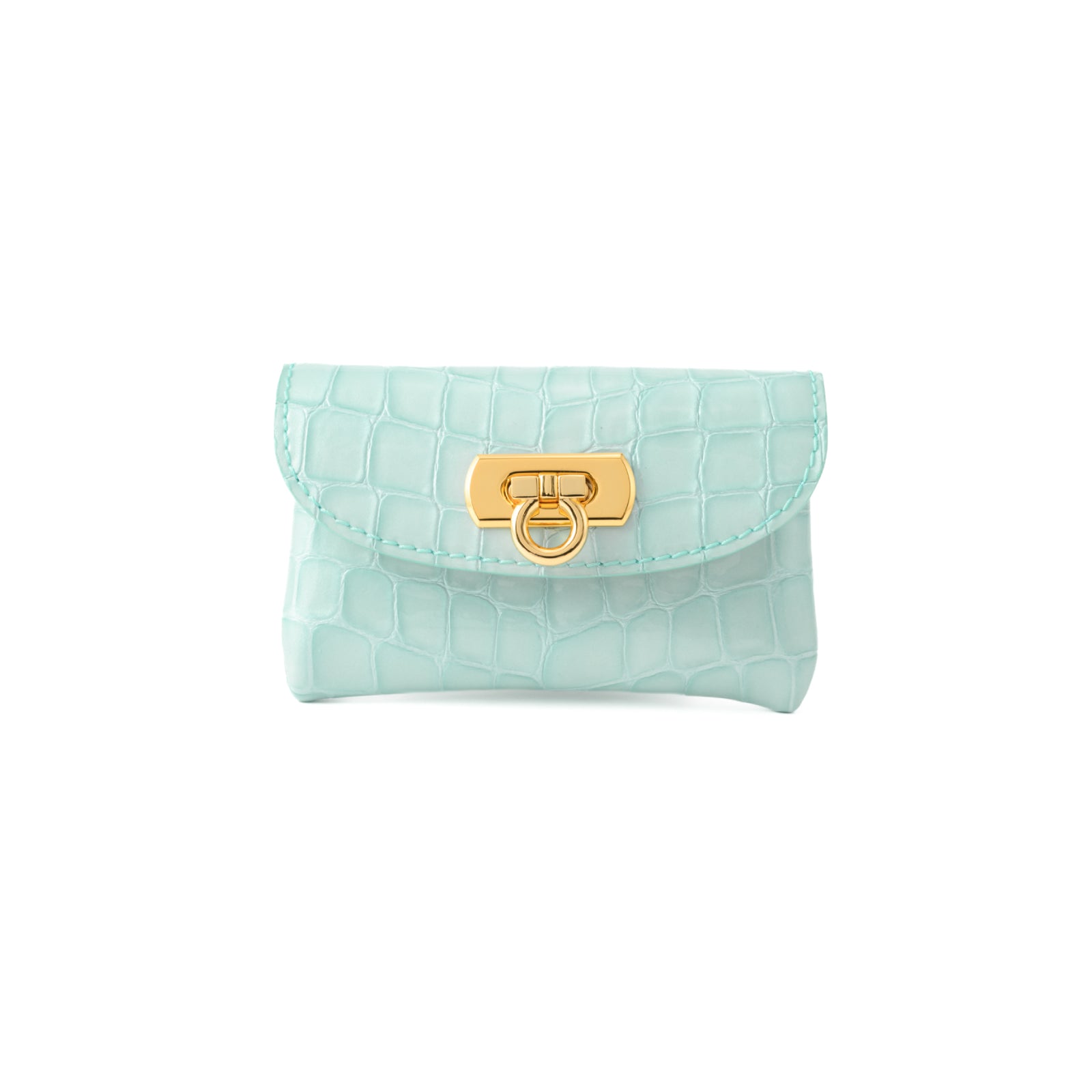 Flap Wallet Fleur Mini Chromer Leather / Ice Blue