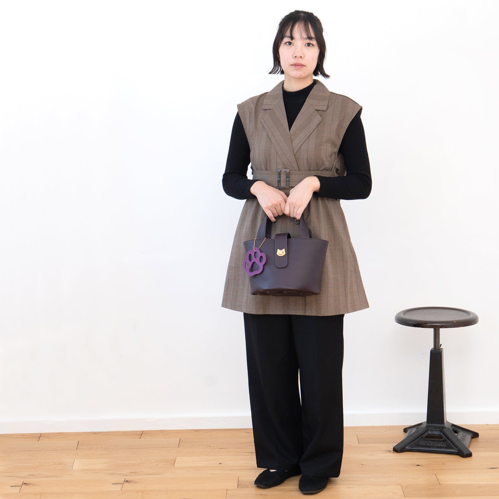 バケットバッグ PAW (パウ) 肉球チャームセット キュイールマッシュ