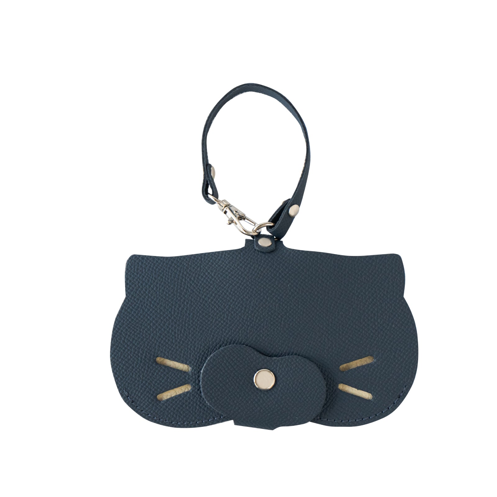 にゃんフェイス めがねケース   キュイール・ミネルバ  /  ブルーフランス