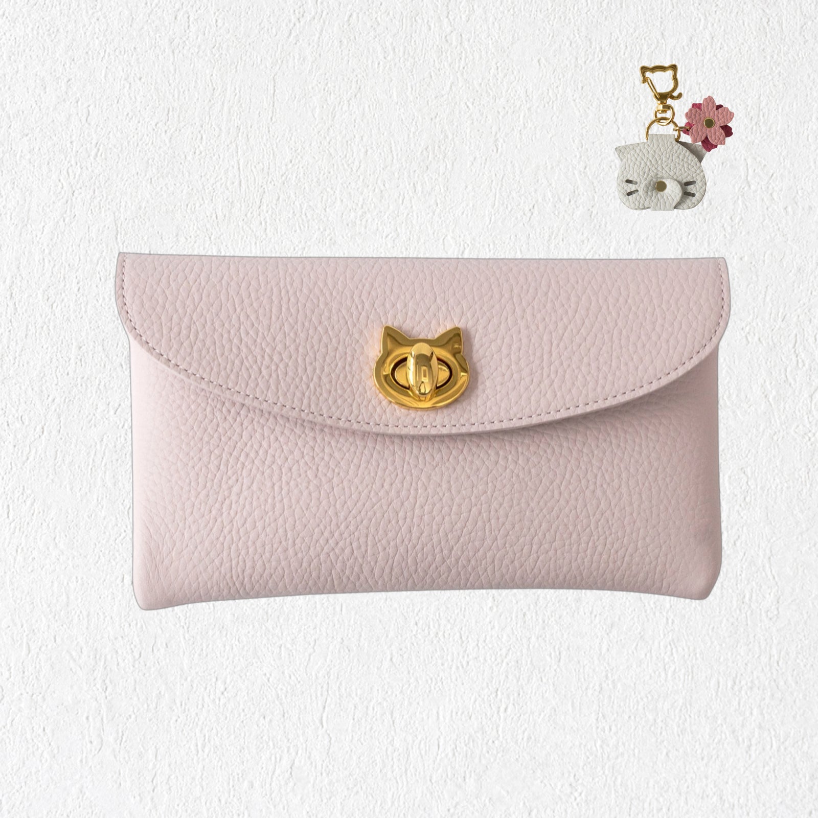 【3/20(金)20:00～ 数量限定】【さくらねこの日特別SET】フラップウォレット・フルーニャ ロング    さくらねこチャームSET / モーヴシルヴェスティン