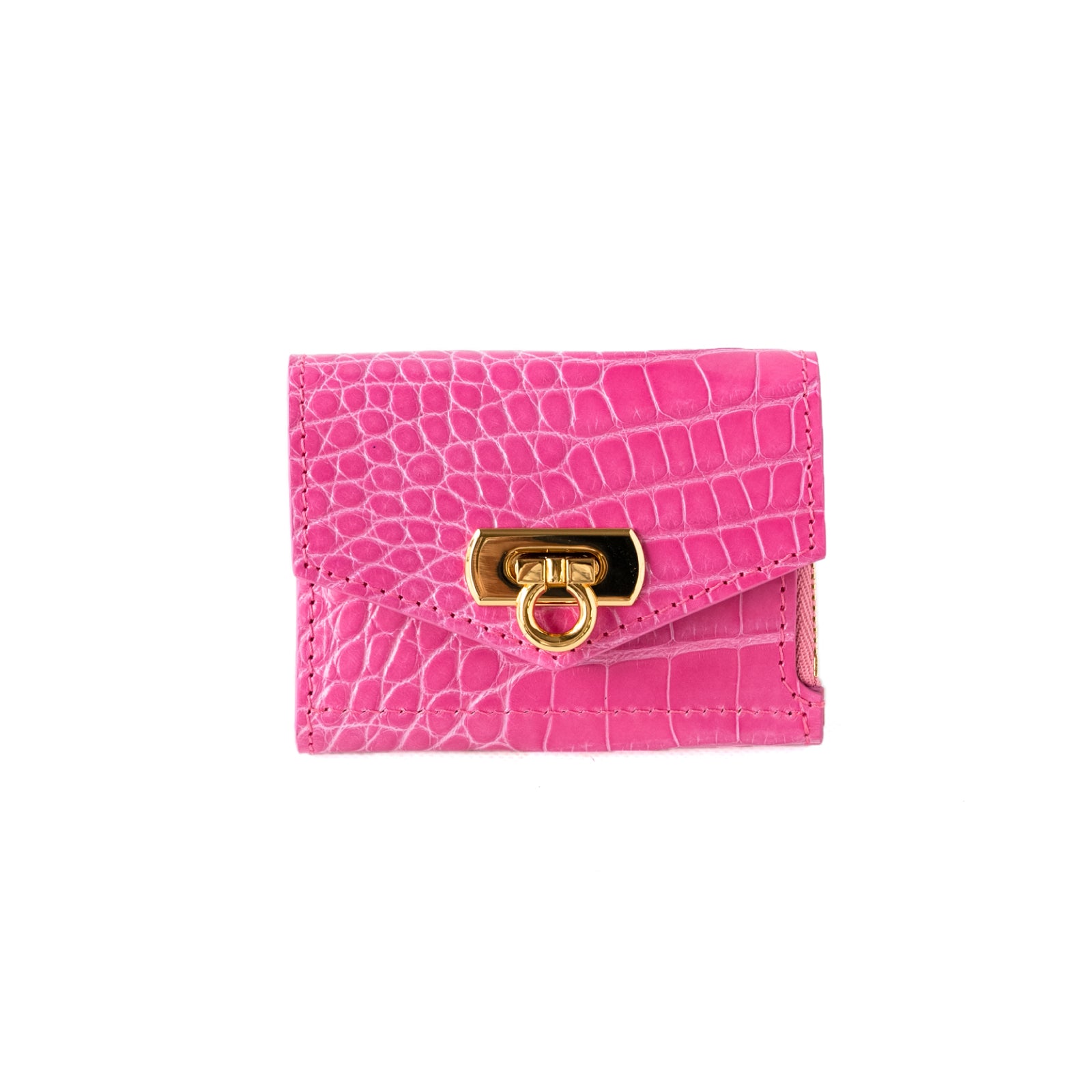 [6th Anniversary Sale] Handy Wallet Opera Crocodile / Cherry Pink