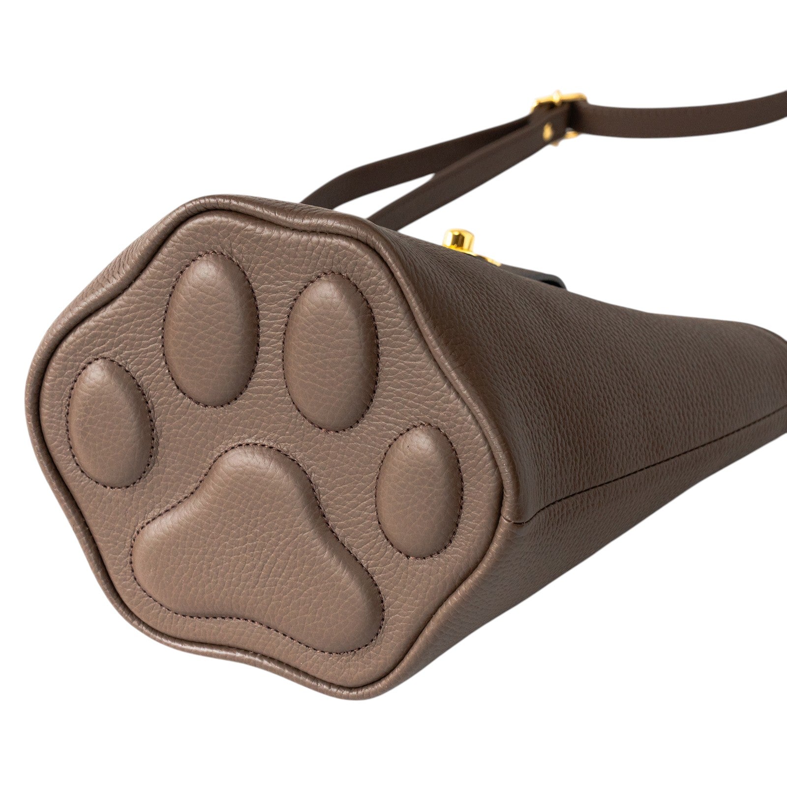 [New and Improved] Shoulder Bag PAW (Paw) Cuir Mash / Chocolate