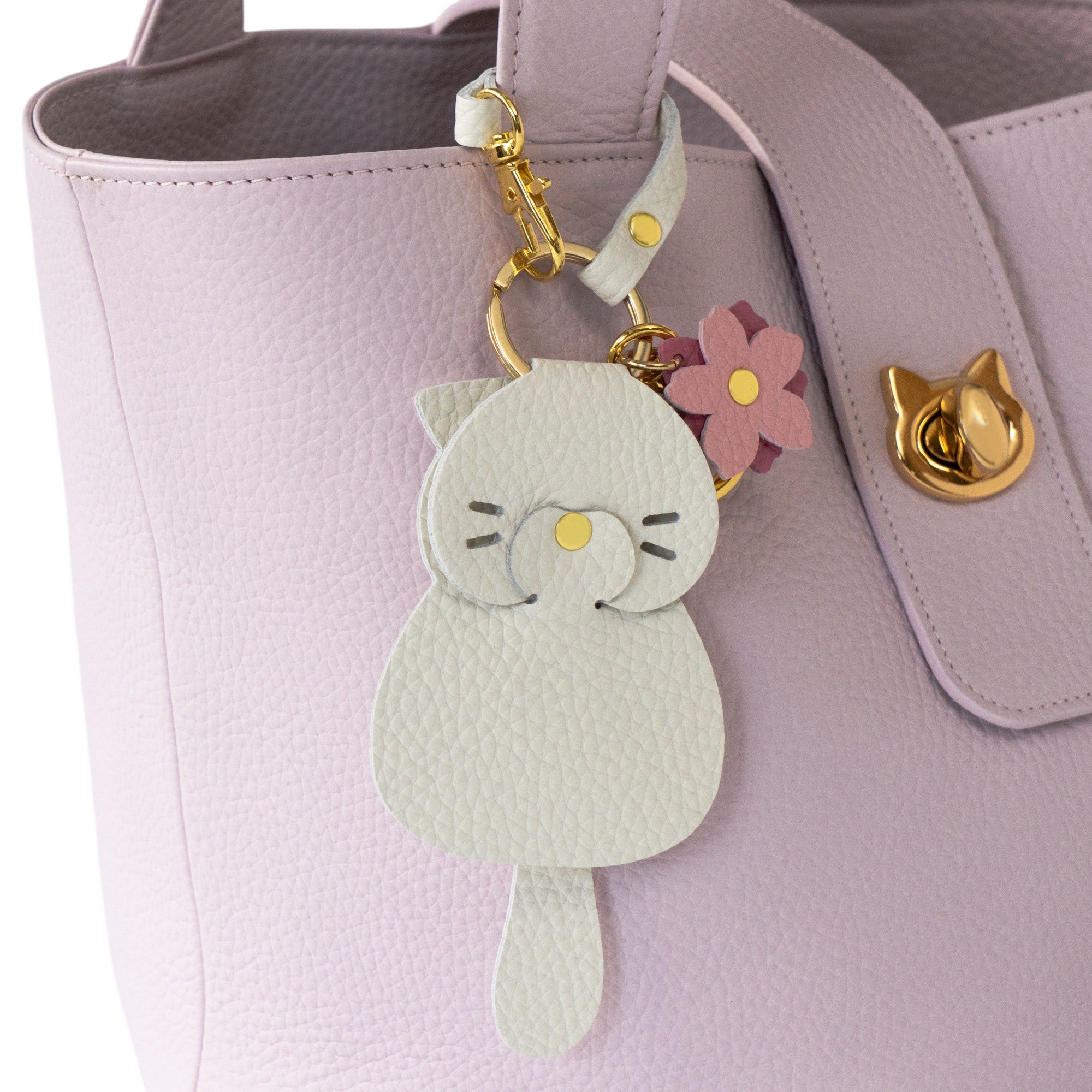 【3/20(金)20:00～ 数量限定】【さくらねこの日特別SET】バケットバッグ  PAW (パウ)   さくらねこチャームSET  モーヴシルヴェスティン