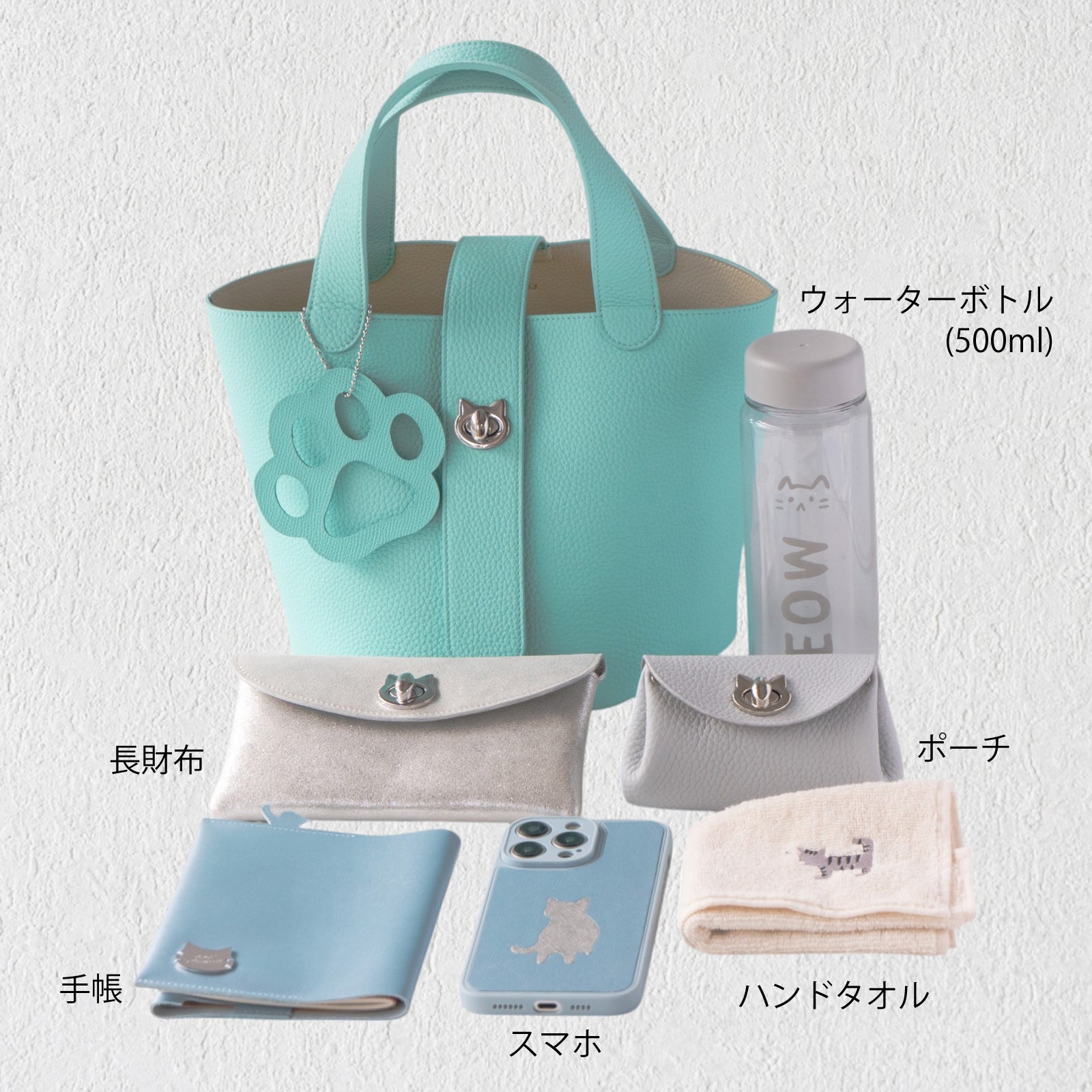 [On sale for one day only on Saturday, February 22nd] [Limited quantities] Baguette bag PAW with paw charm Taurillon Clemence / Tiffany Blue