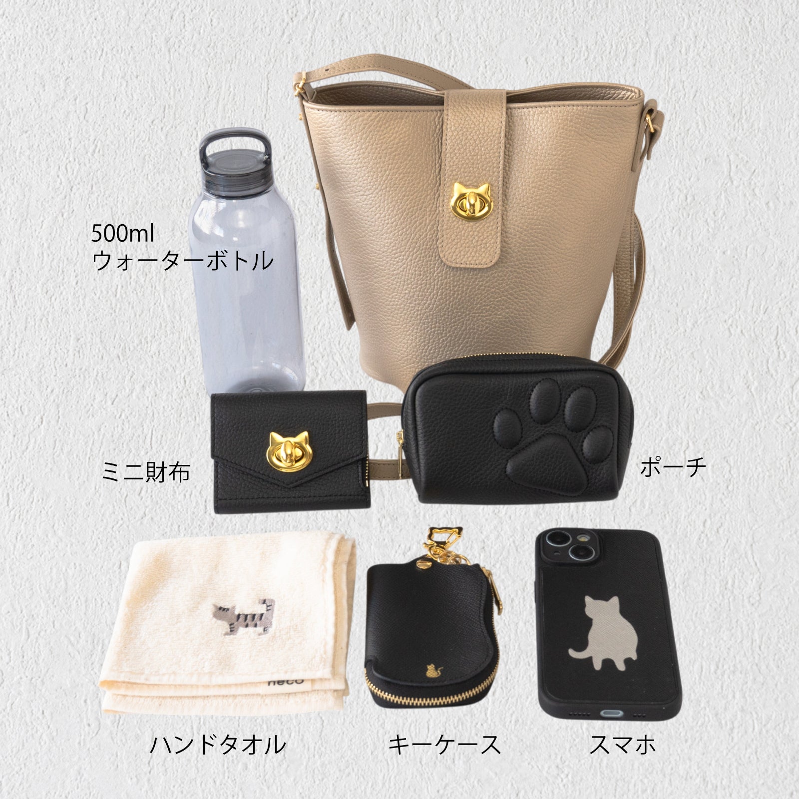 【期間限定：4/24(金)22:00〜26(日)】【受注生産】 ショルダーバッグ  PAW (パウ)   キュイール・マッシュ / シャンパンゴールド