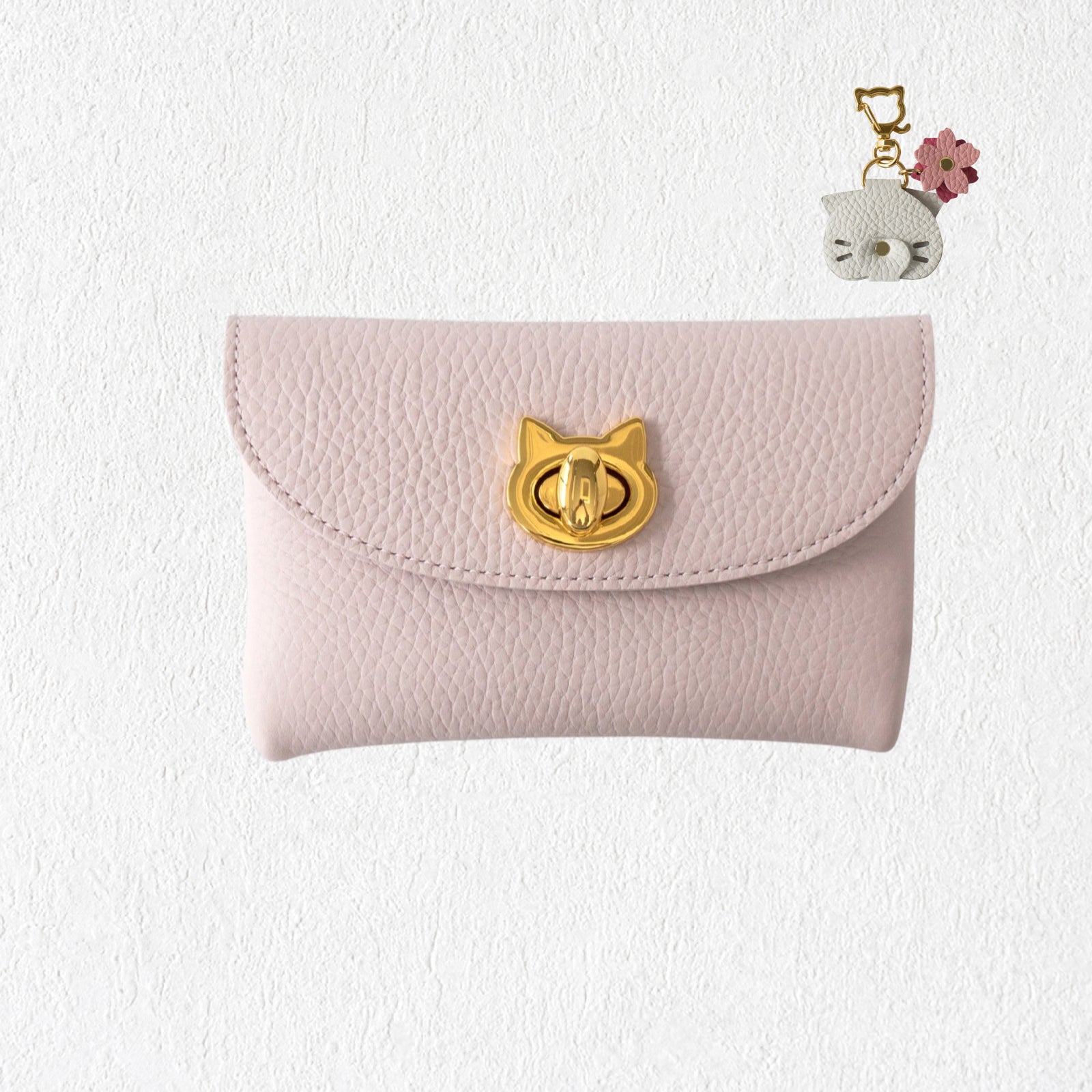 【3/20(金)20:00～ 数量限定】【さくらねこの日特別SET】フラップウォレット・フルーニャ ミディアム　さくらねこチャームSET / モーヴシルヴェスティン