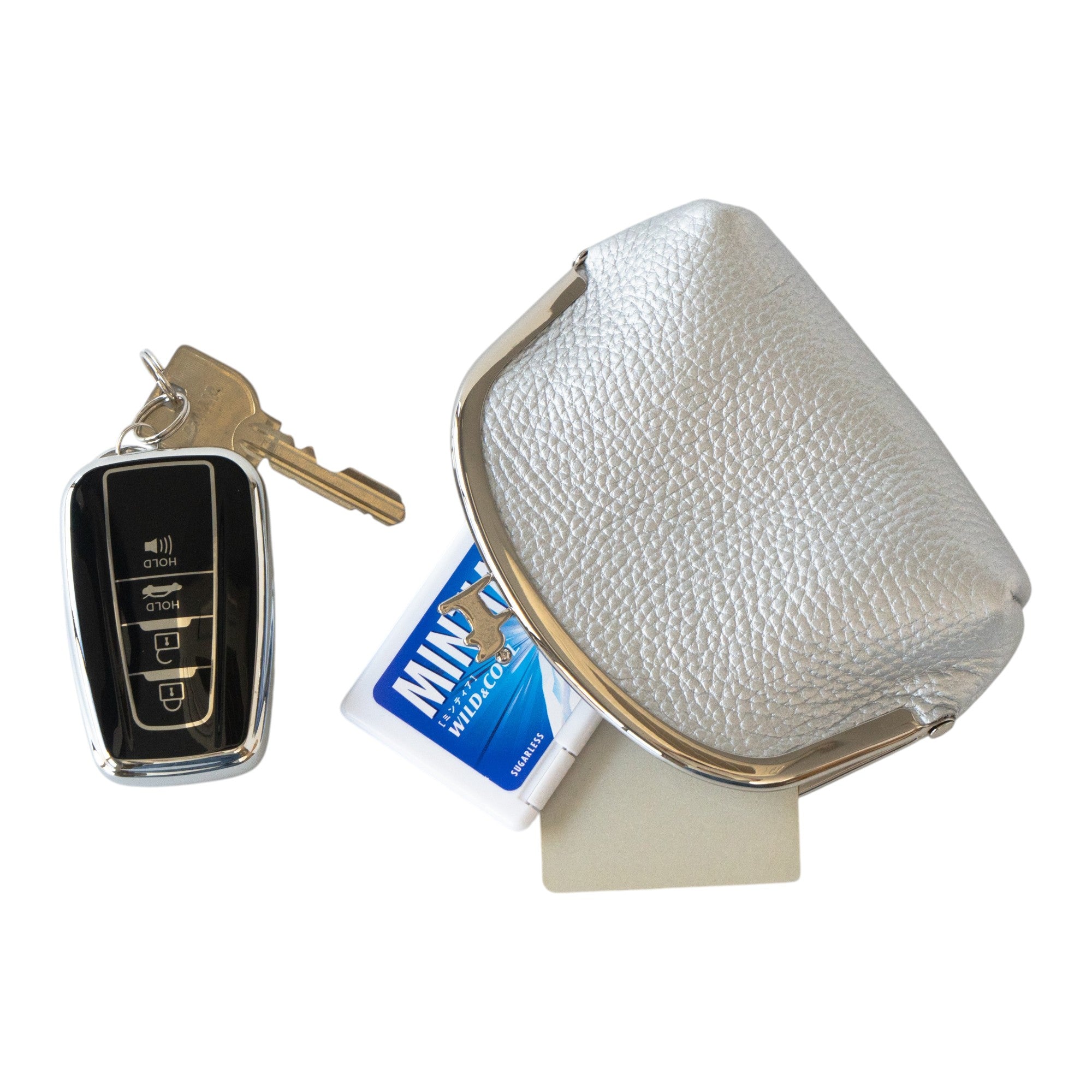 【期間限定：4/24(金)22:00〜26(日)】【受注生産】にゃまぐちポーチ   キュイール・マッシュ / シルバー