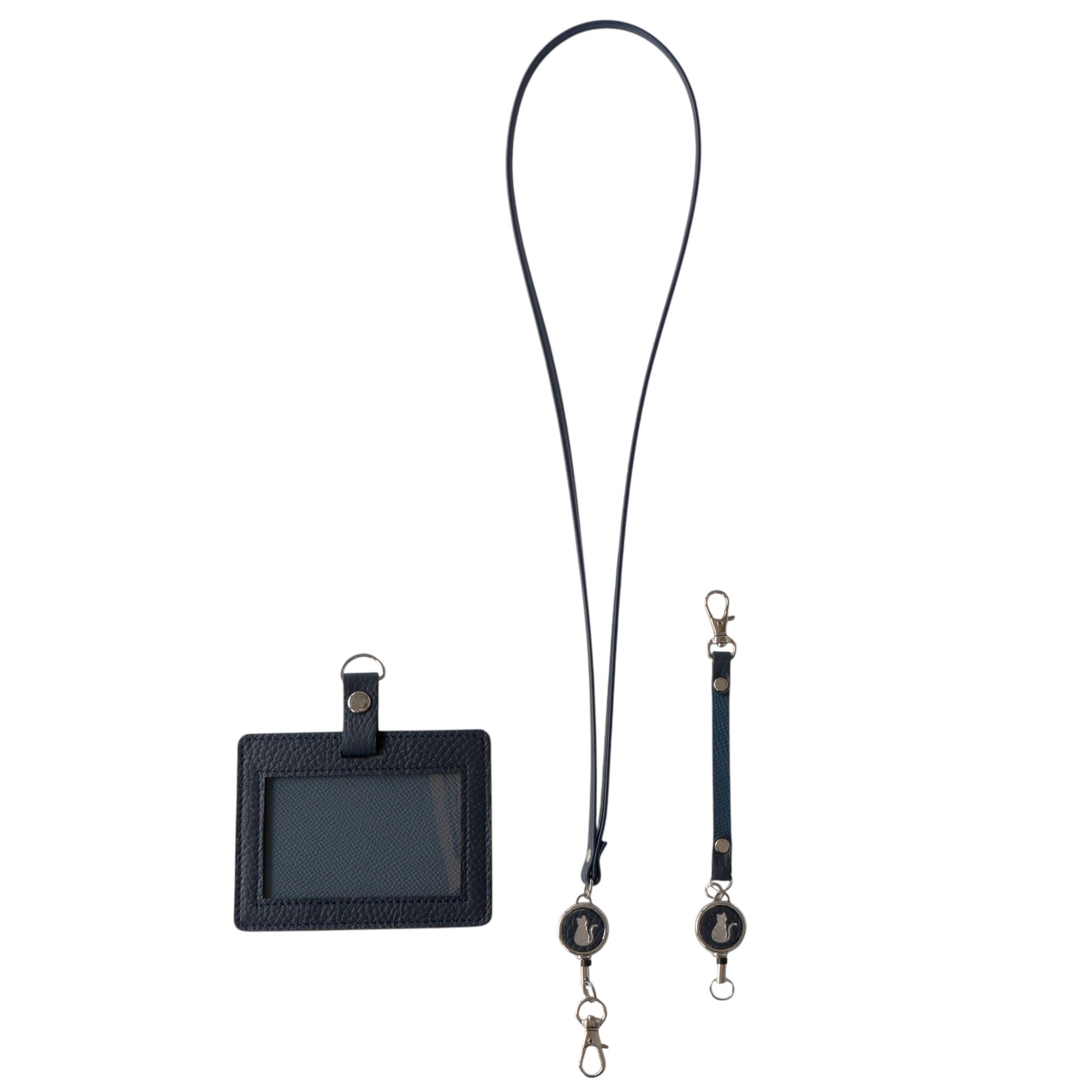 【受注販売：7/24(金)22:00～26(日)】【初回10%OFF】ストラップが選べるIDカードホルダー / ブルーニュイ
