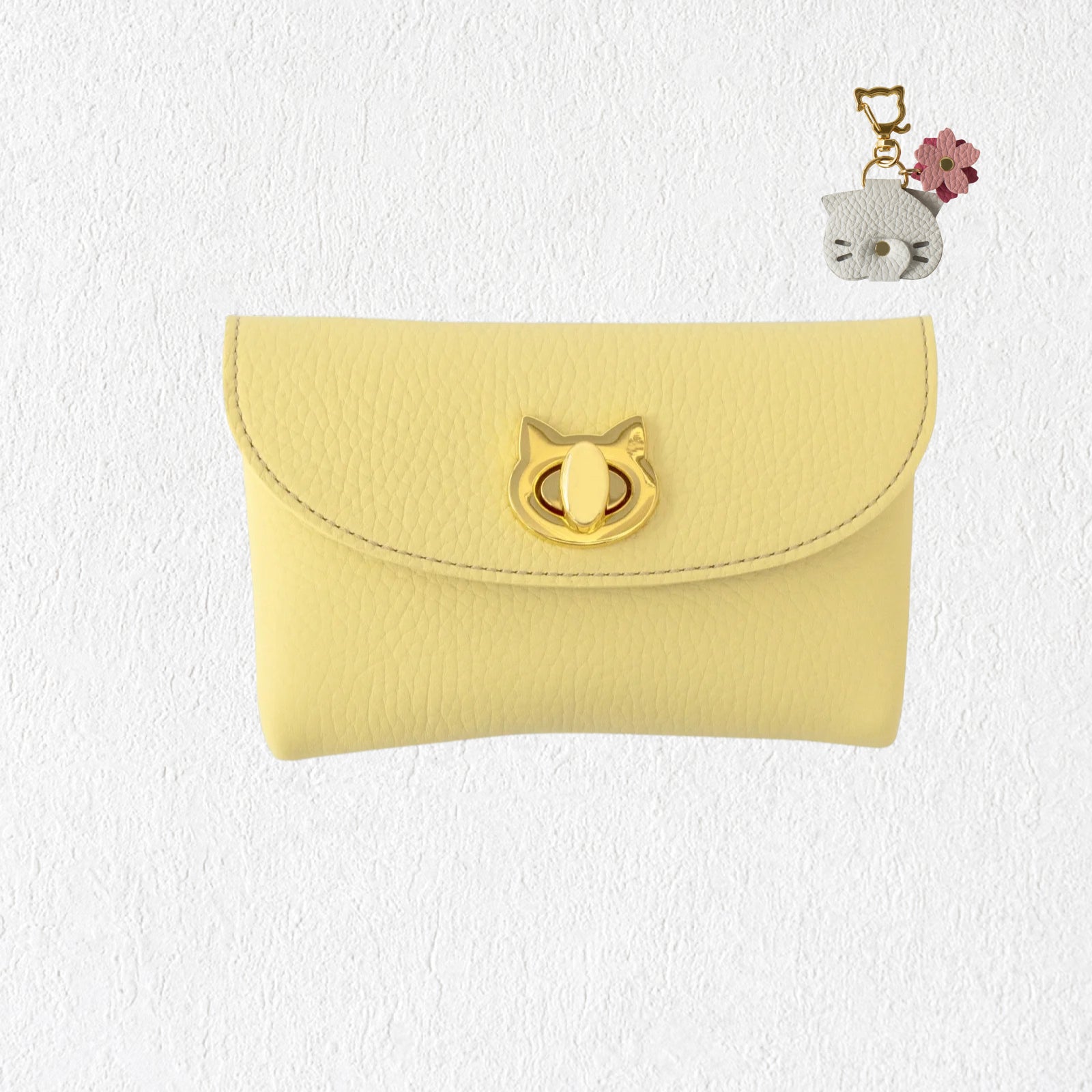 【3/20(金)20:00～ 数量限定】【さくらねこの日特別SET】フラップウォレット・フルーニャ ミディアム　さくらねこチャームSET / ジョーヌプッサン