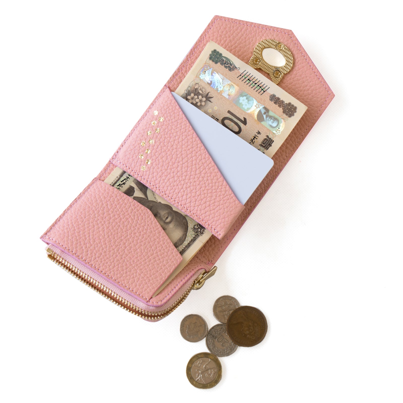 Handy Wallet Nyapera Cuir Mache / Sakura Pink